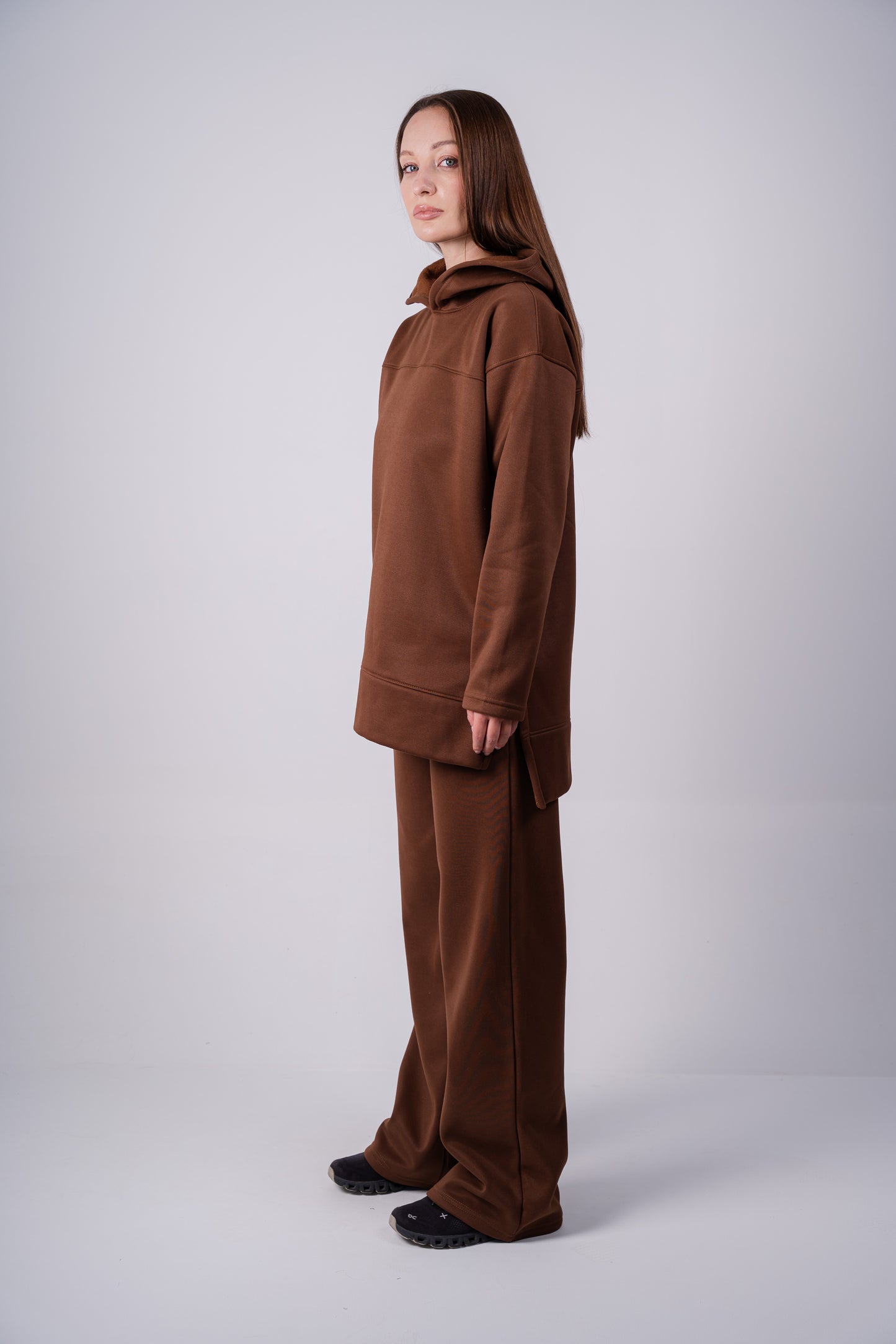 Long Hoodie Set | Brown
