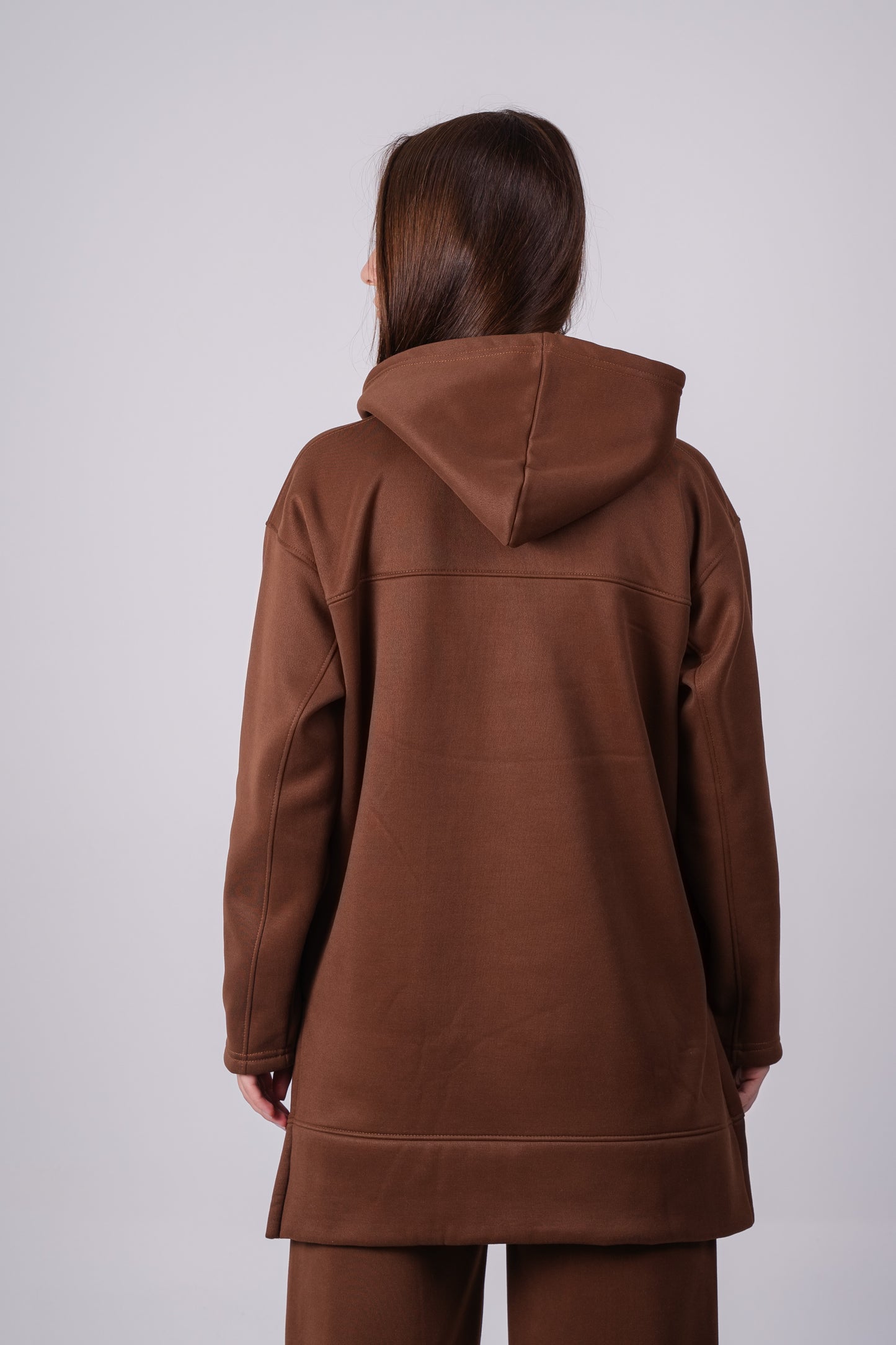 Long Hoodie Set | Brown
