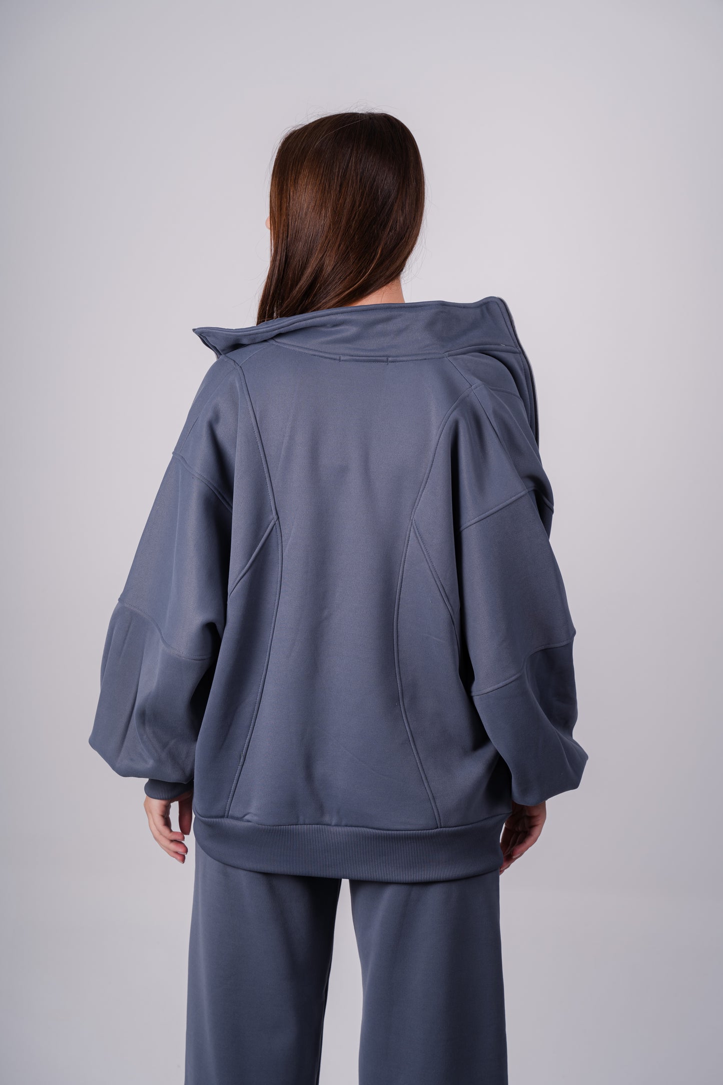 Soft Bomber Jacket Set In Charcoal