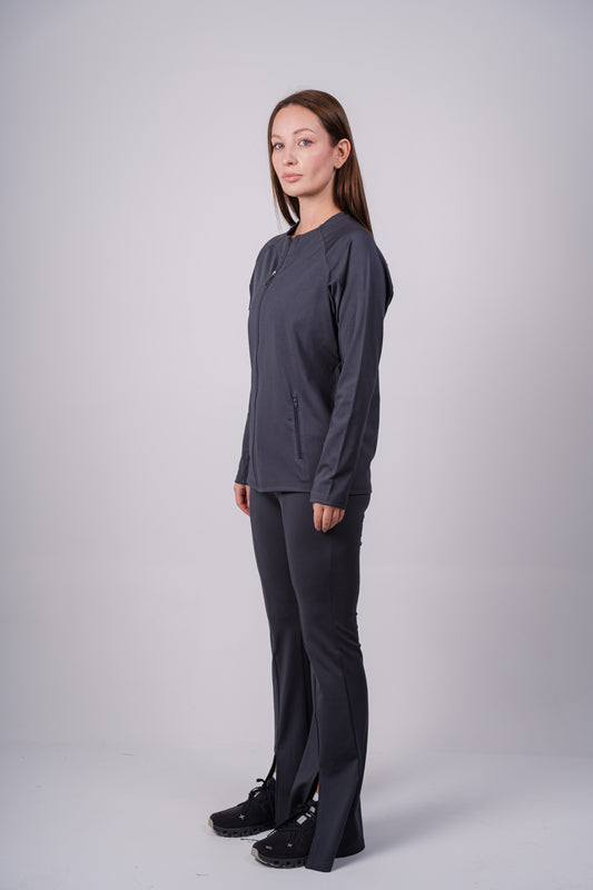 Sporty Flare Basic Top | Grey