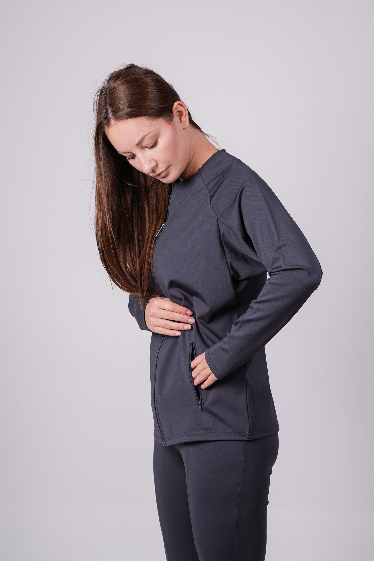 Sporty Flare Basic Top | Grey