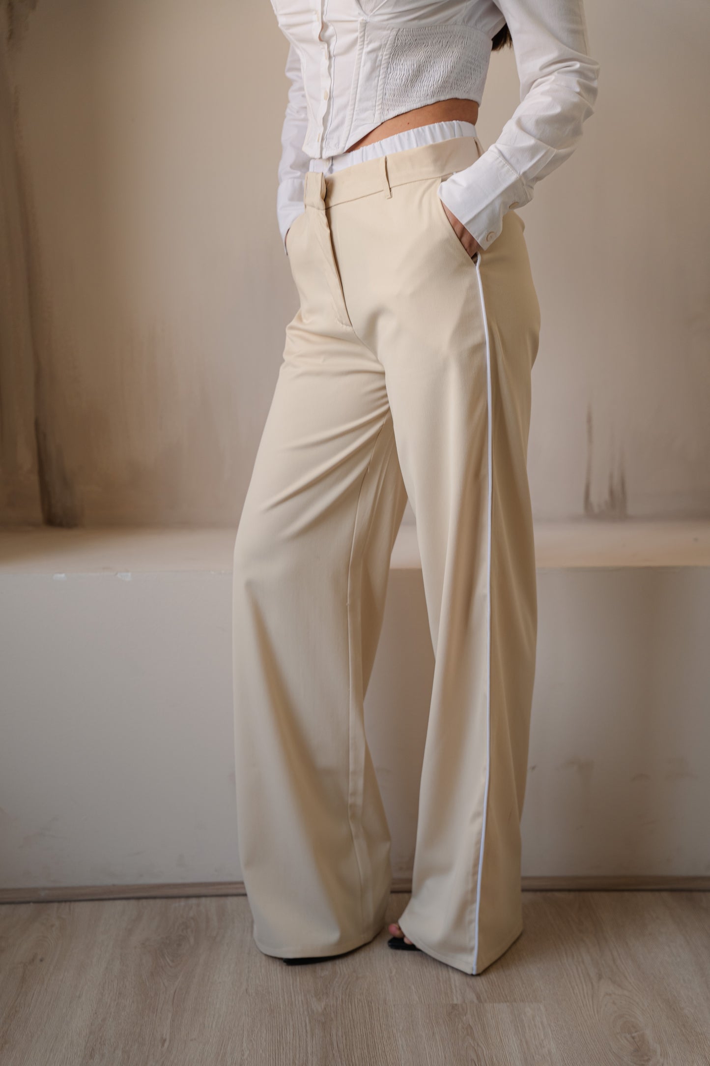Side Line Trousers | Beige
