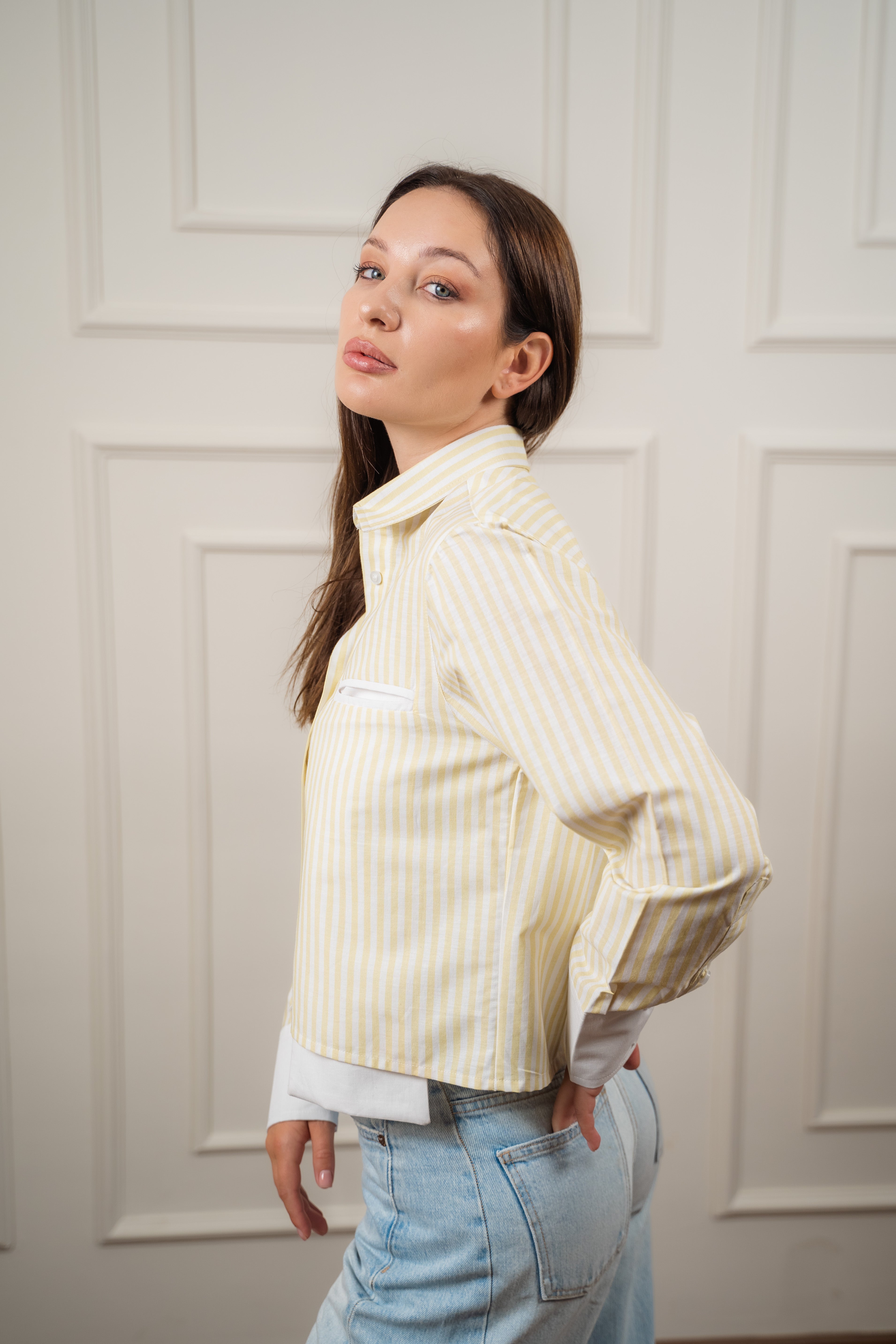 Striped Cropped Shirt