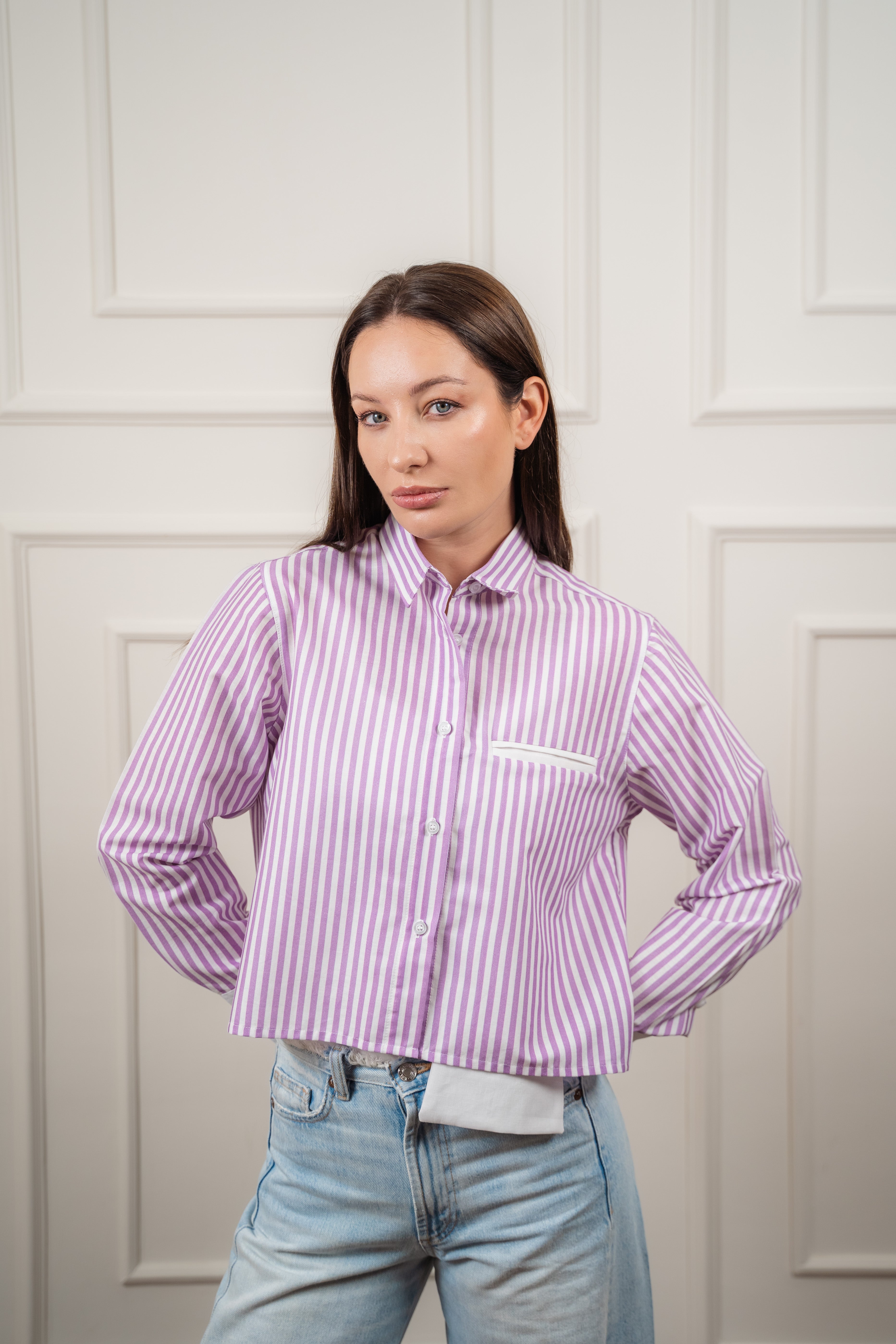 Striped Cropped Shirt