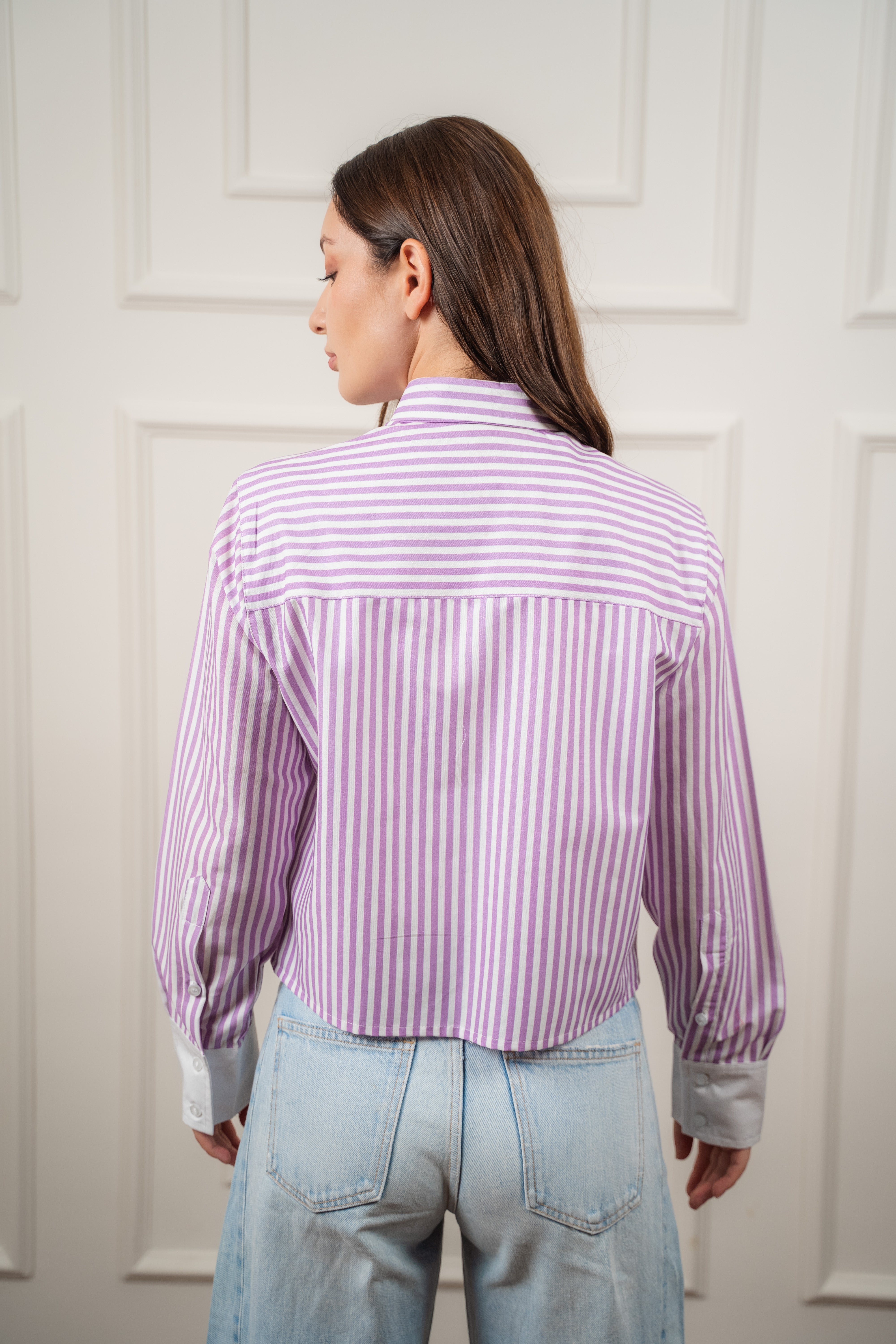 Striped Cropped Shirt