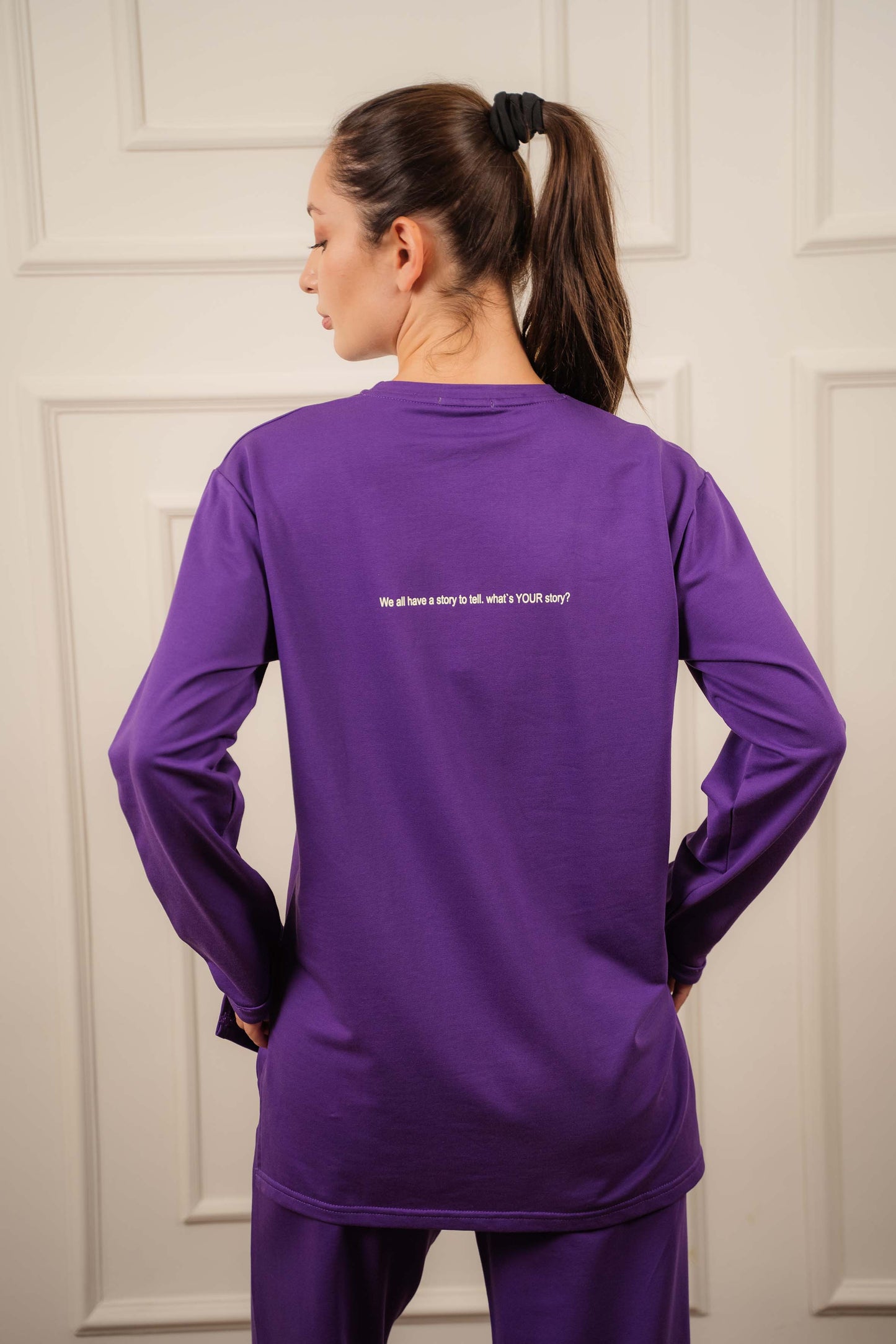 Long Sleeves Cotton Everyday Tracksuit I Purple