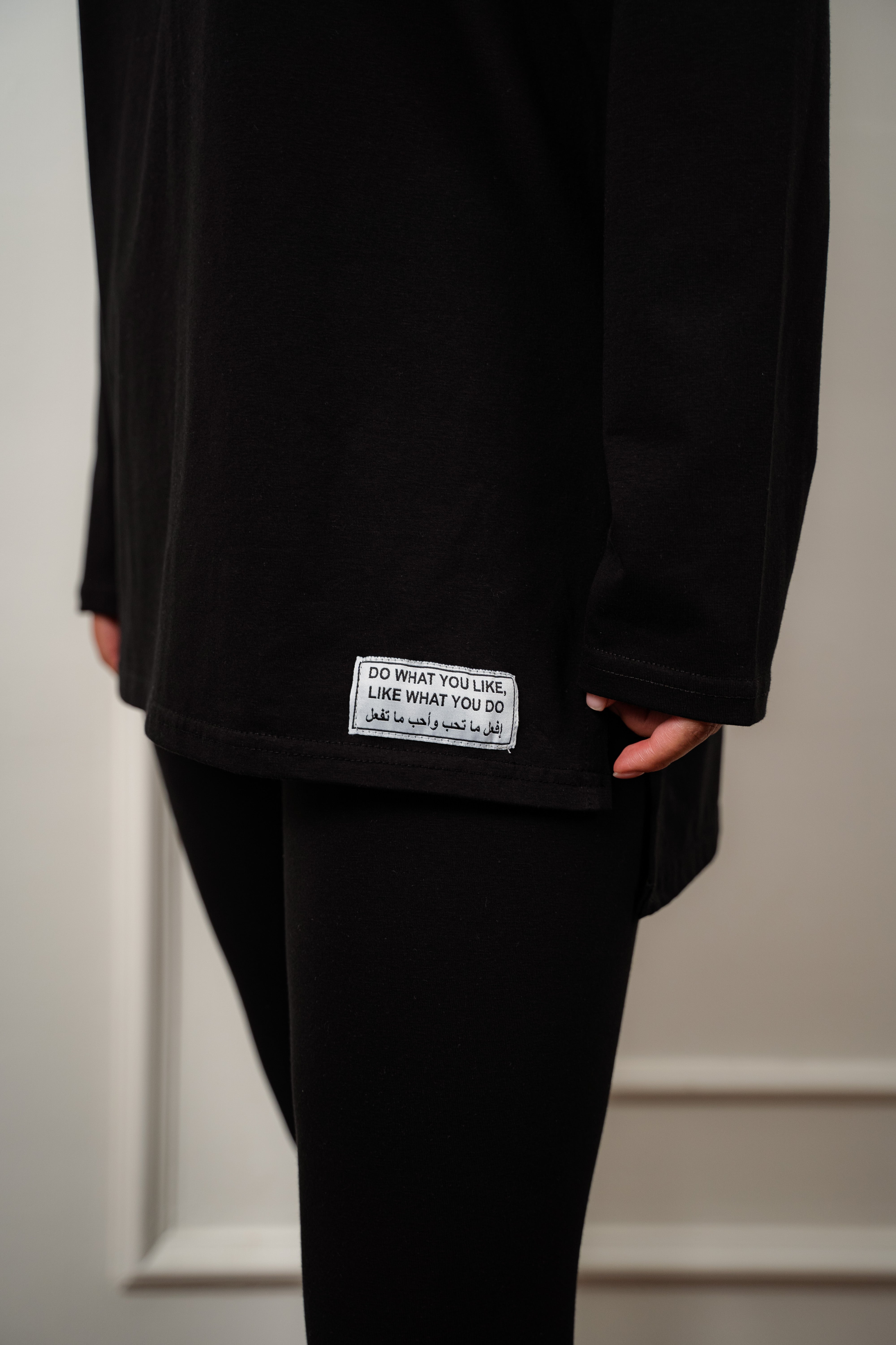 Leggings set with side slit long sleeve top