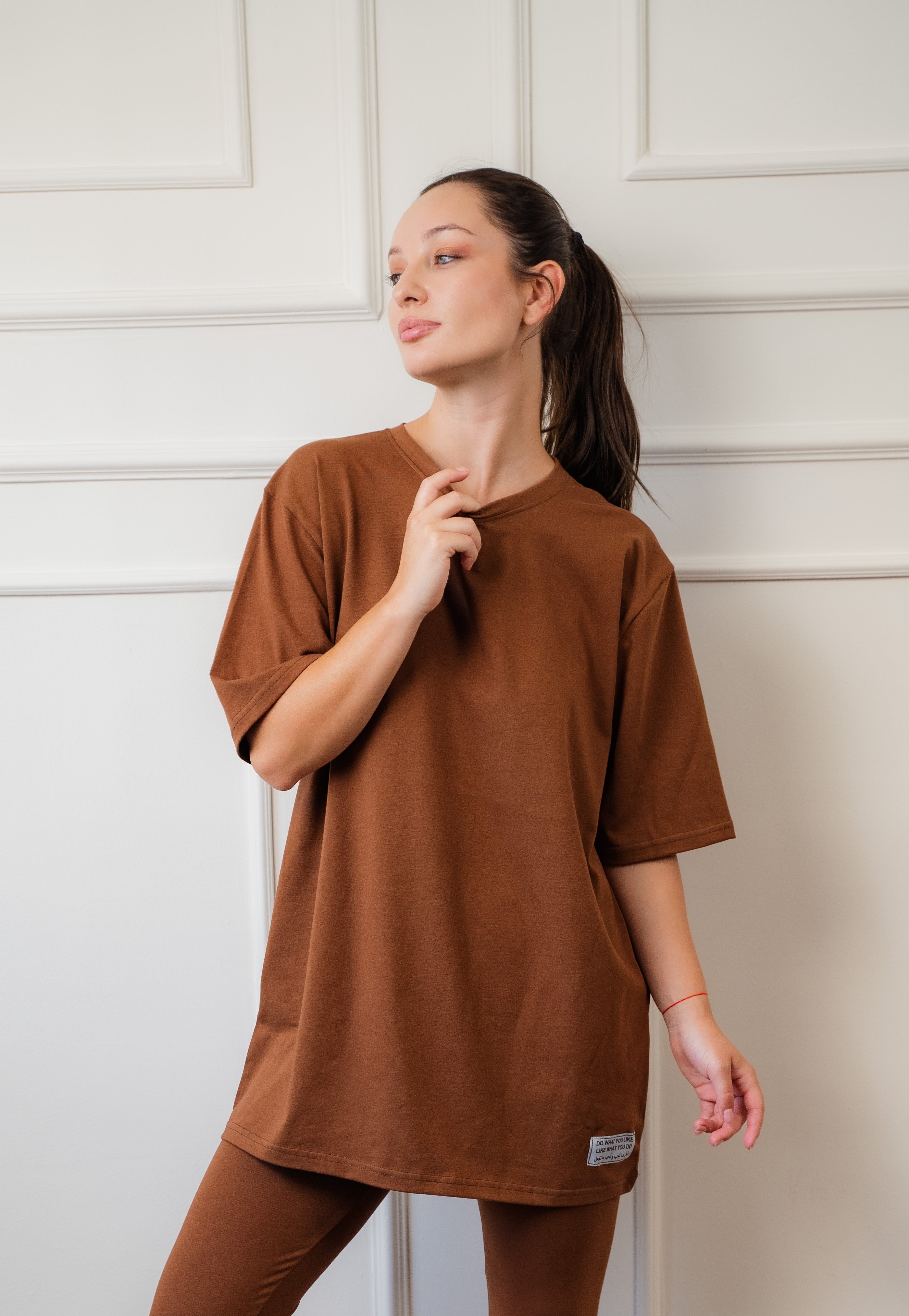 Cotton T-Shirt With Patch | Brown