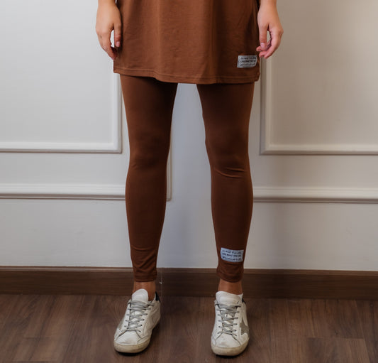 Active Legging In Cotton | Brown