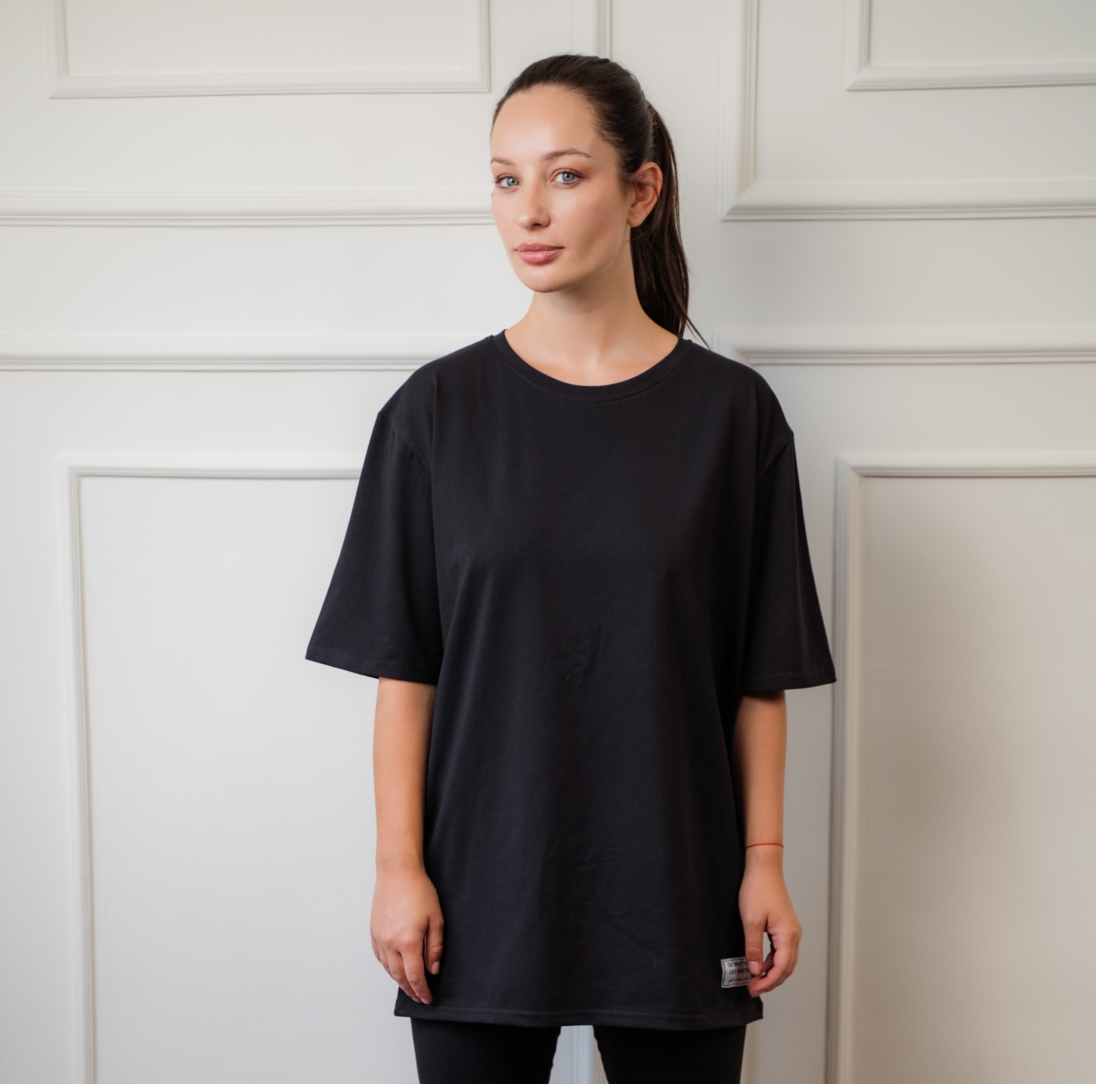 Oversized Cotton T-Shirt In Black