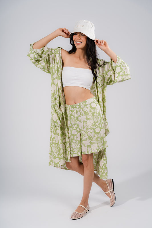 Cardigan short set | Green