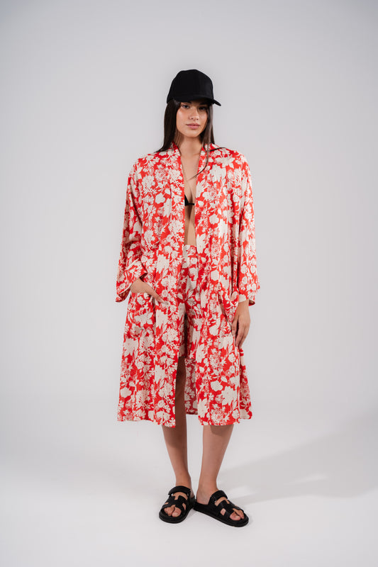Cardigan short set | Red