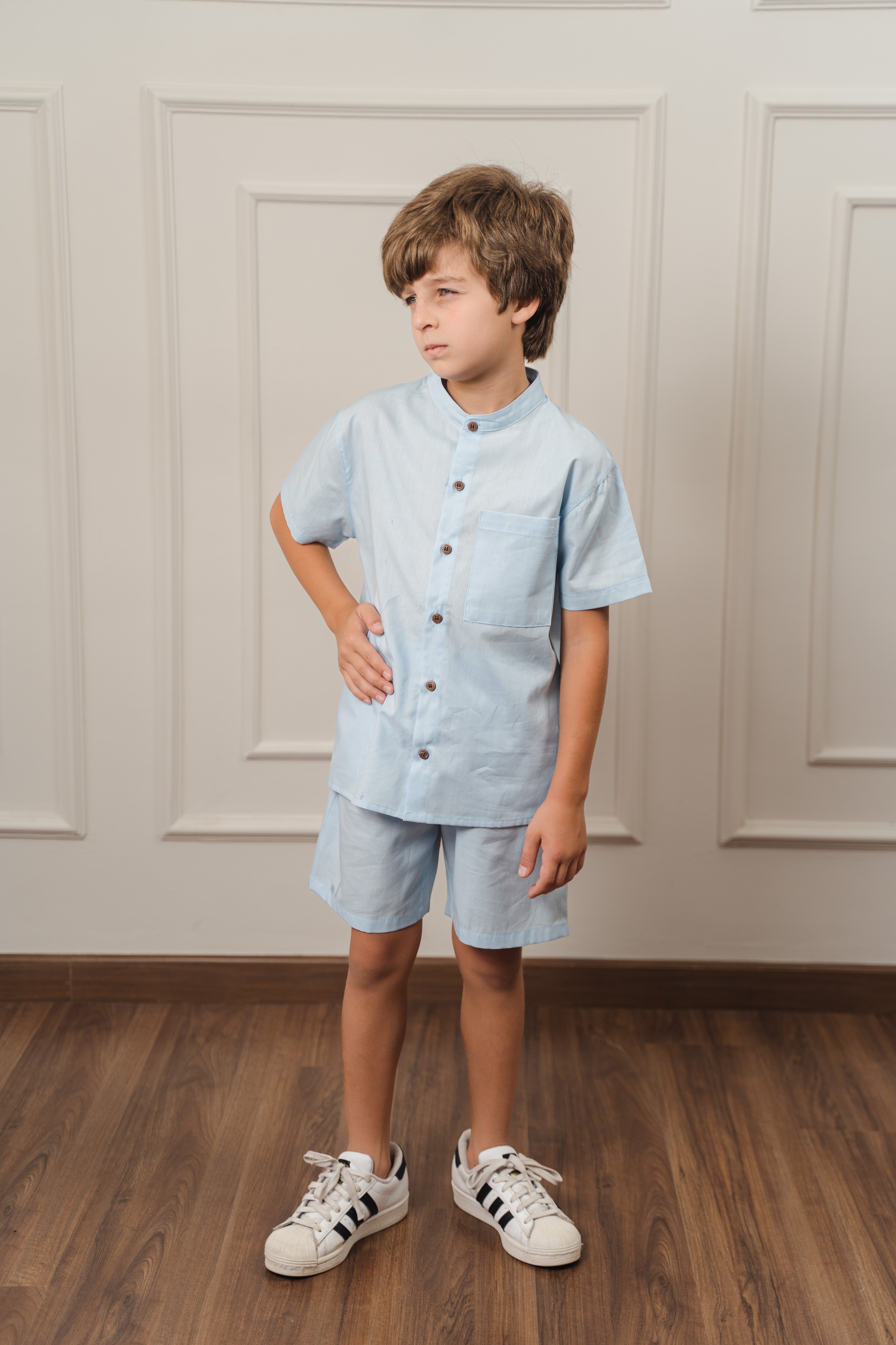 Boys Poplin Shorts Set