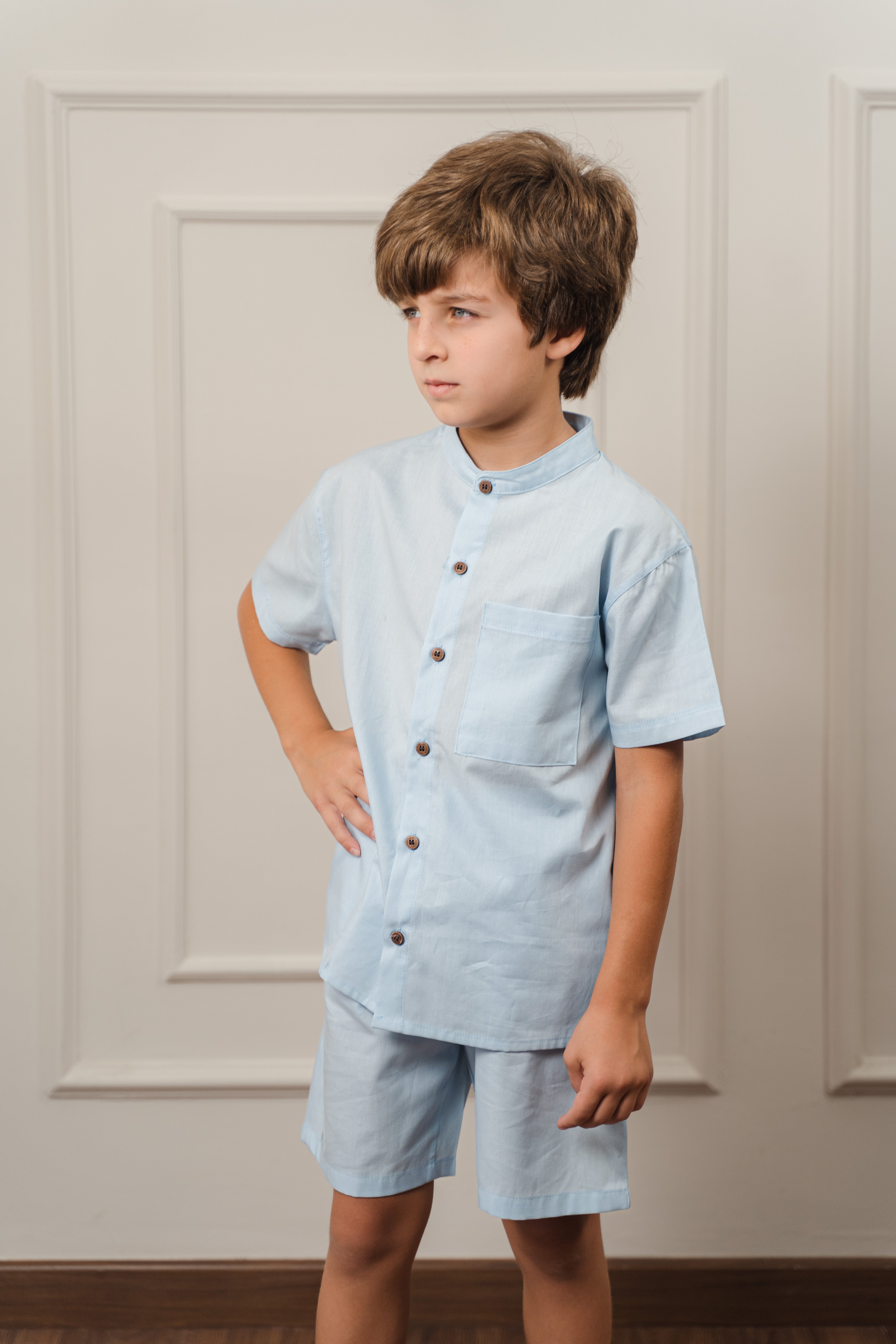 Boys Poplin Shorts Set