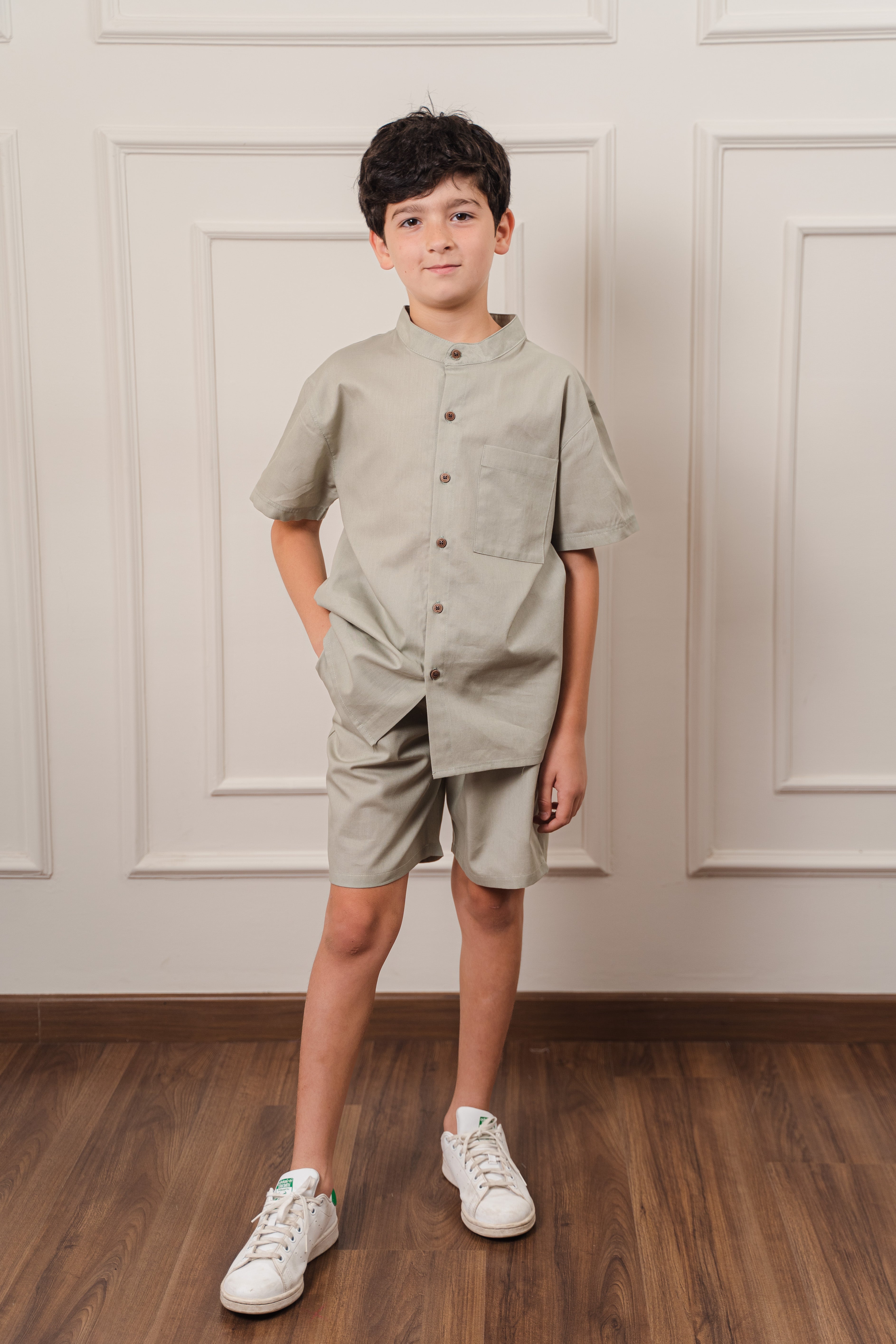 Boys Poplin Shorts Set