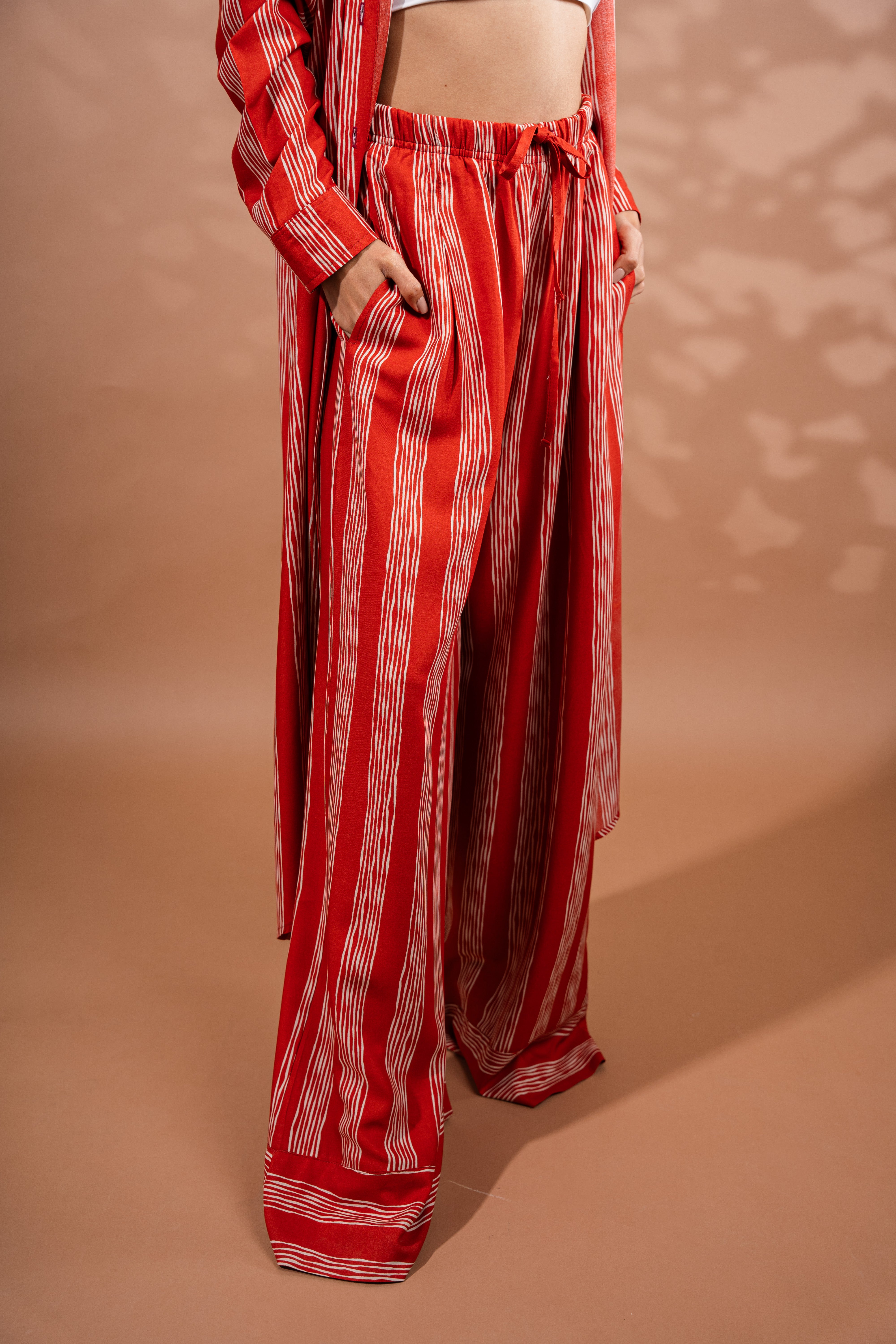 Striped cardigan set