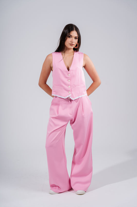 Vest and Trousers Set| Pink