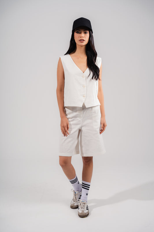 Linen shorts set | Off White