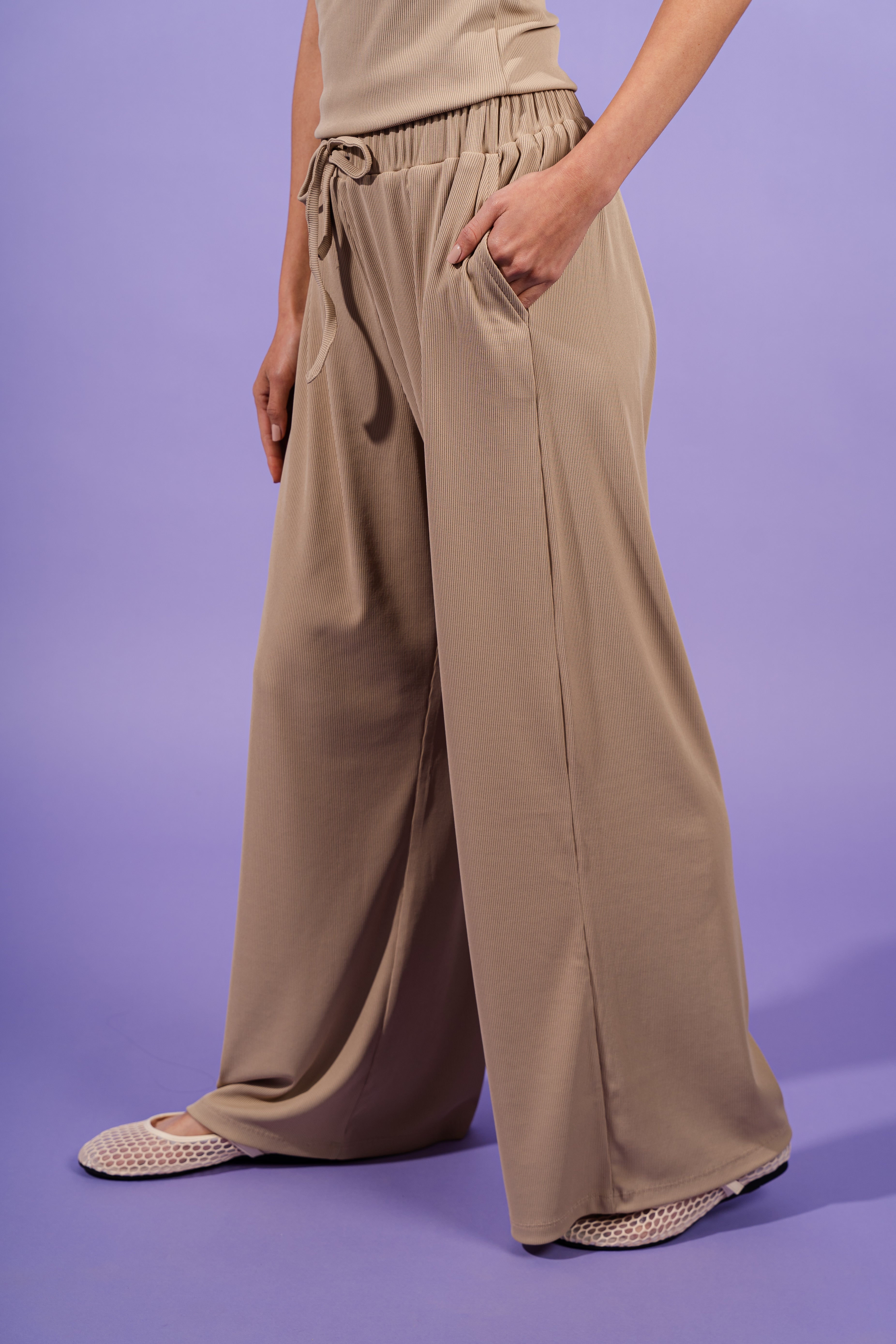 Ribbed Wide Leg Pants
