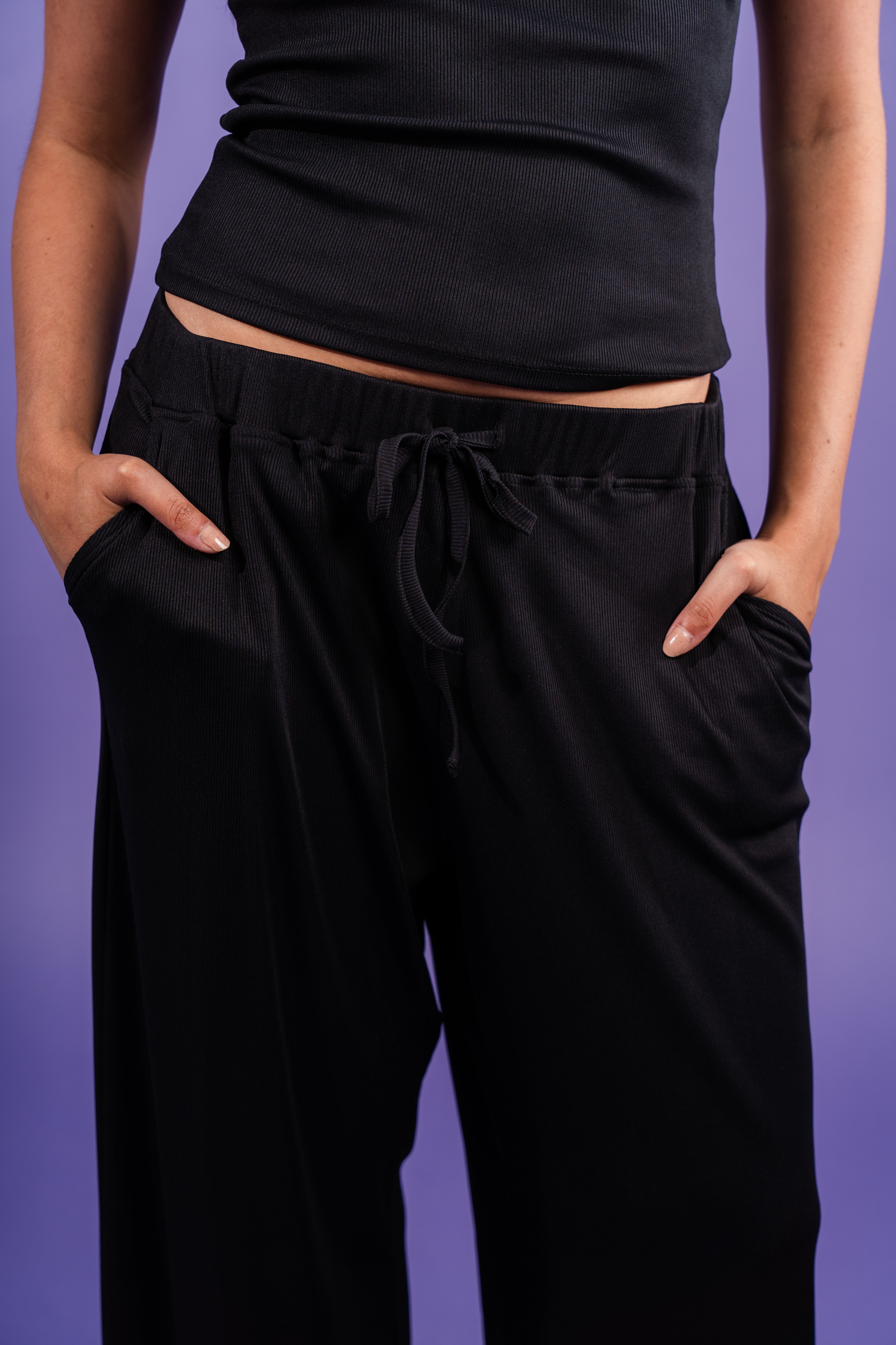Ribbed Wide Leg Pants