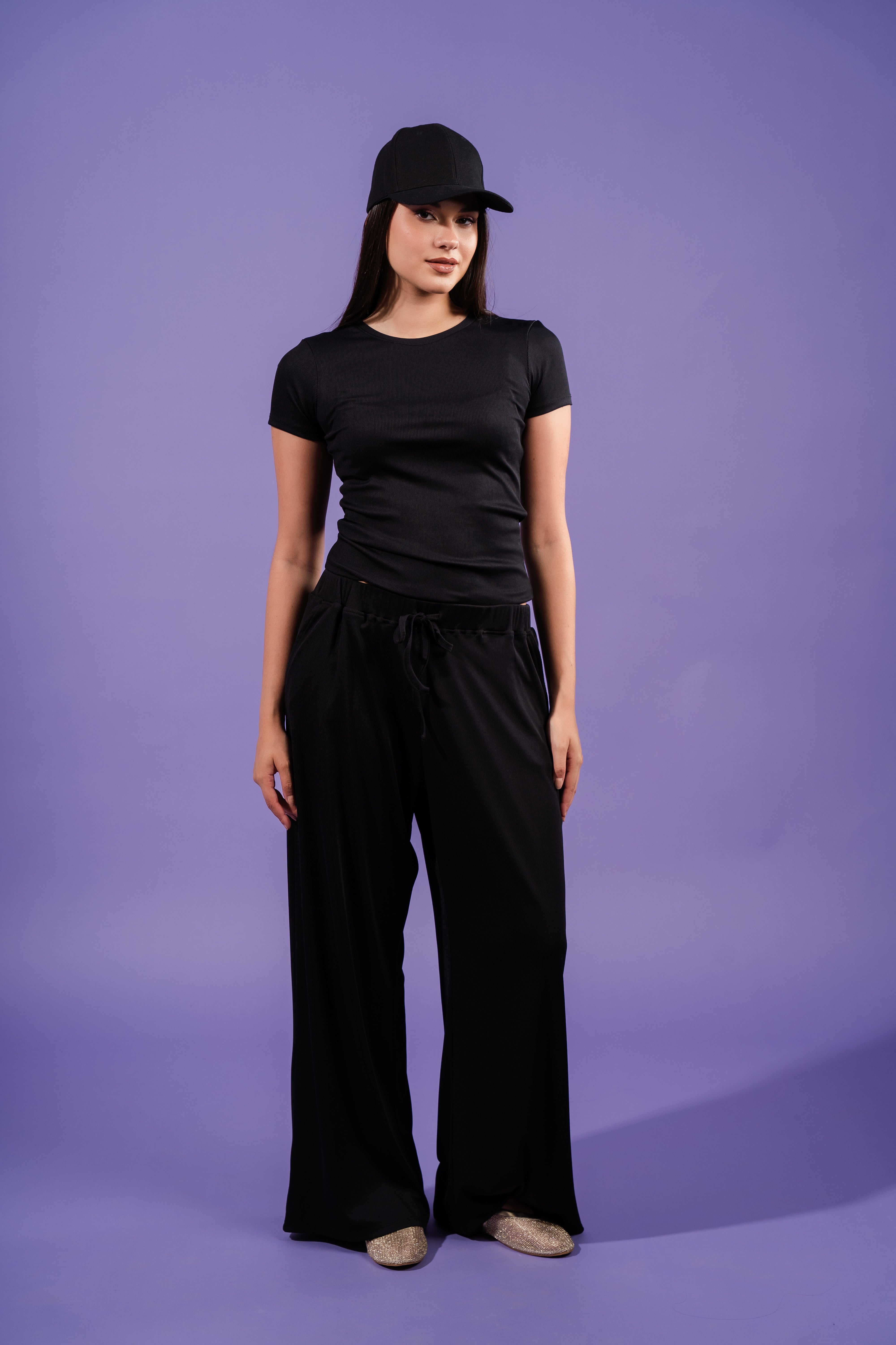 Ribbed Wide Leg Pants