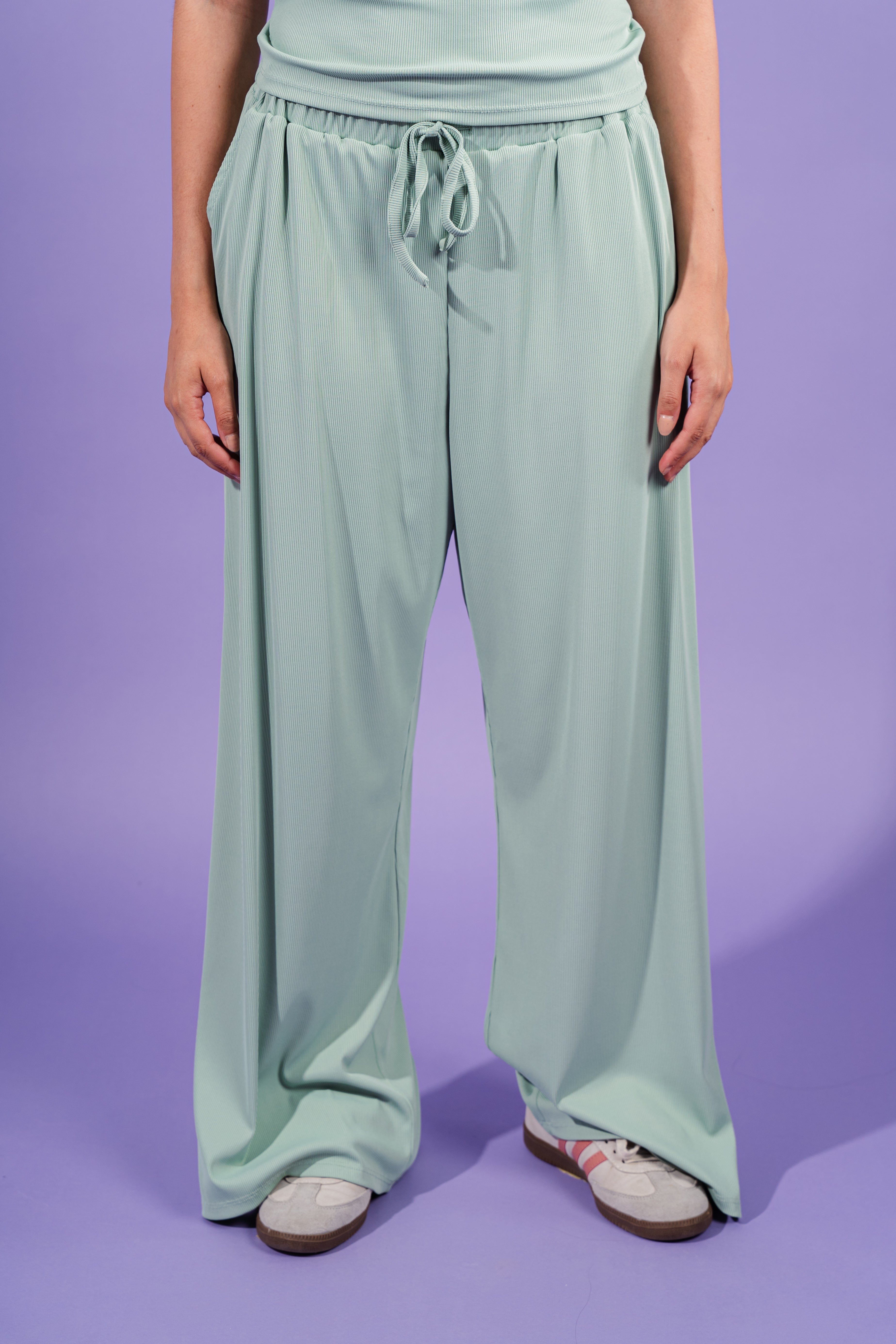 Ribbed Wide Leg Pants