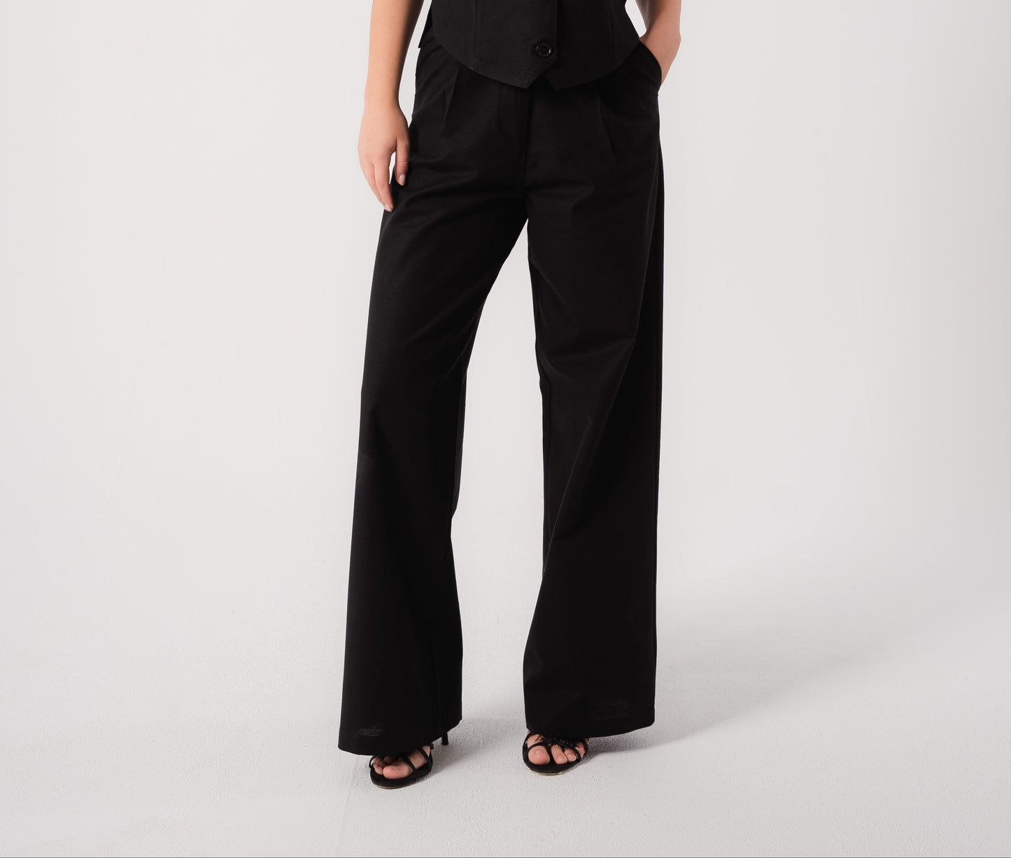 Straight Leg Pants In Black