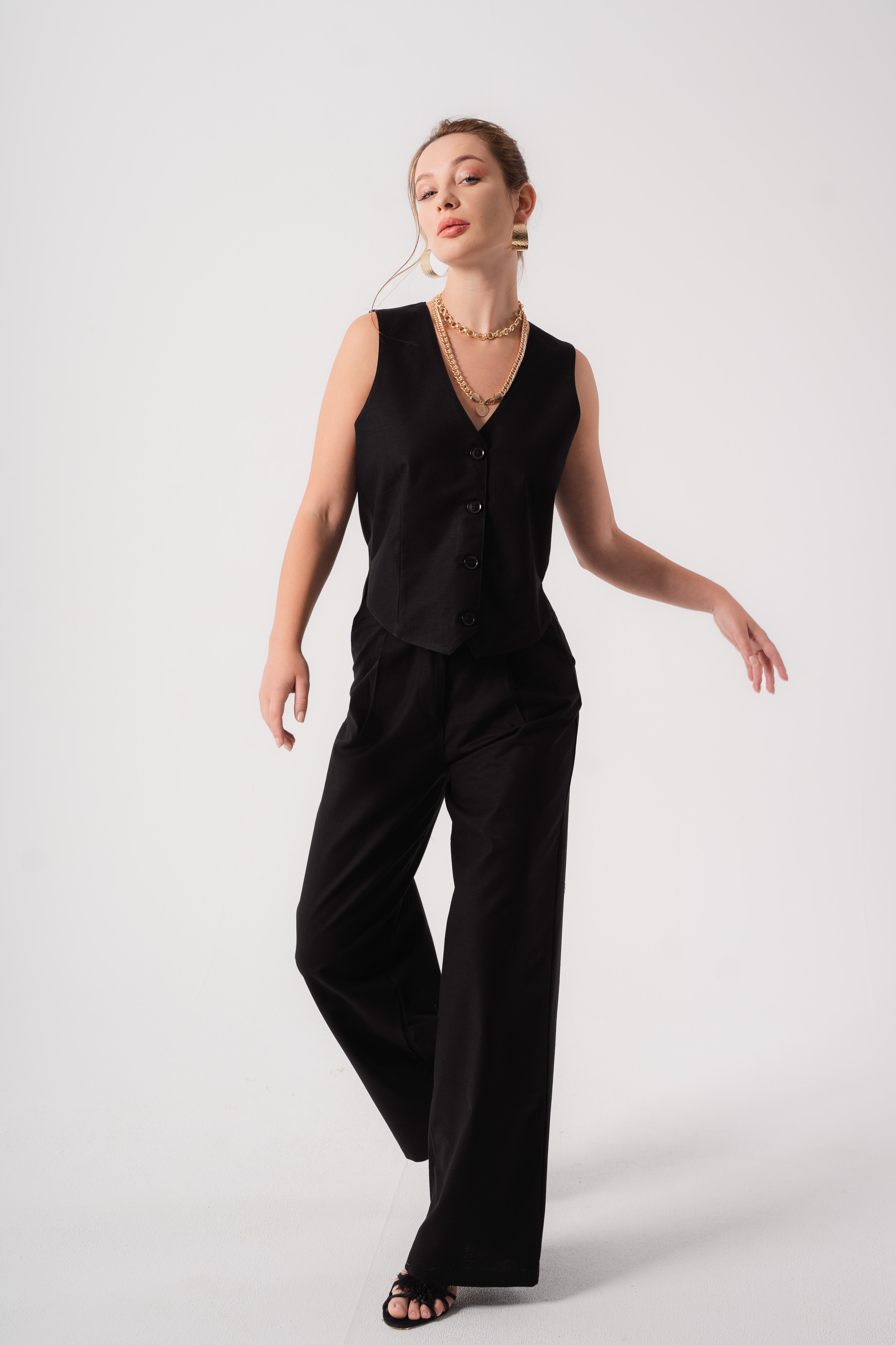 Black Straight Cut Pants