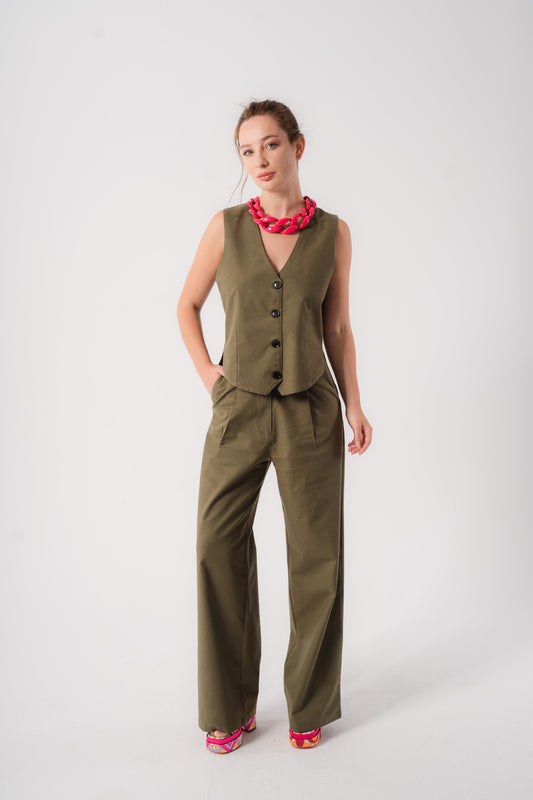 Olive Straight Cut Pants