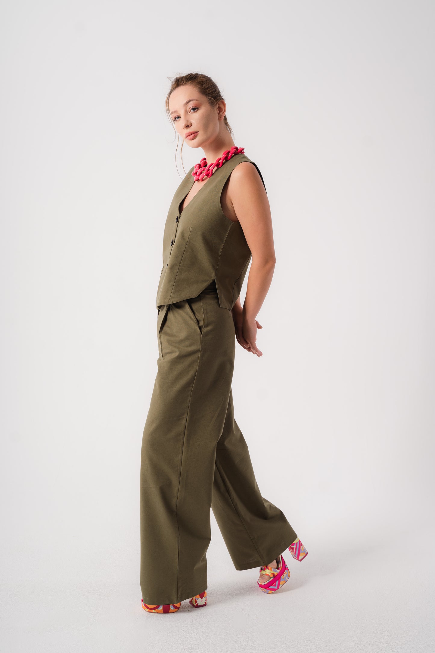 Olive Straight Cut Pants