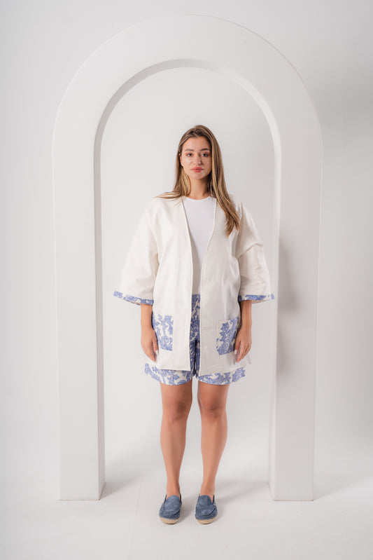 Printed Linen Set| Blue