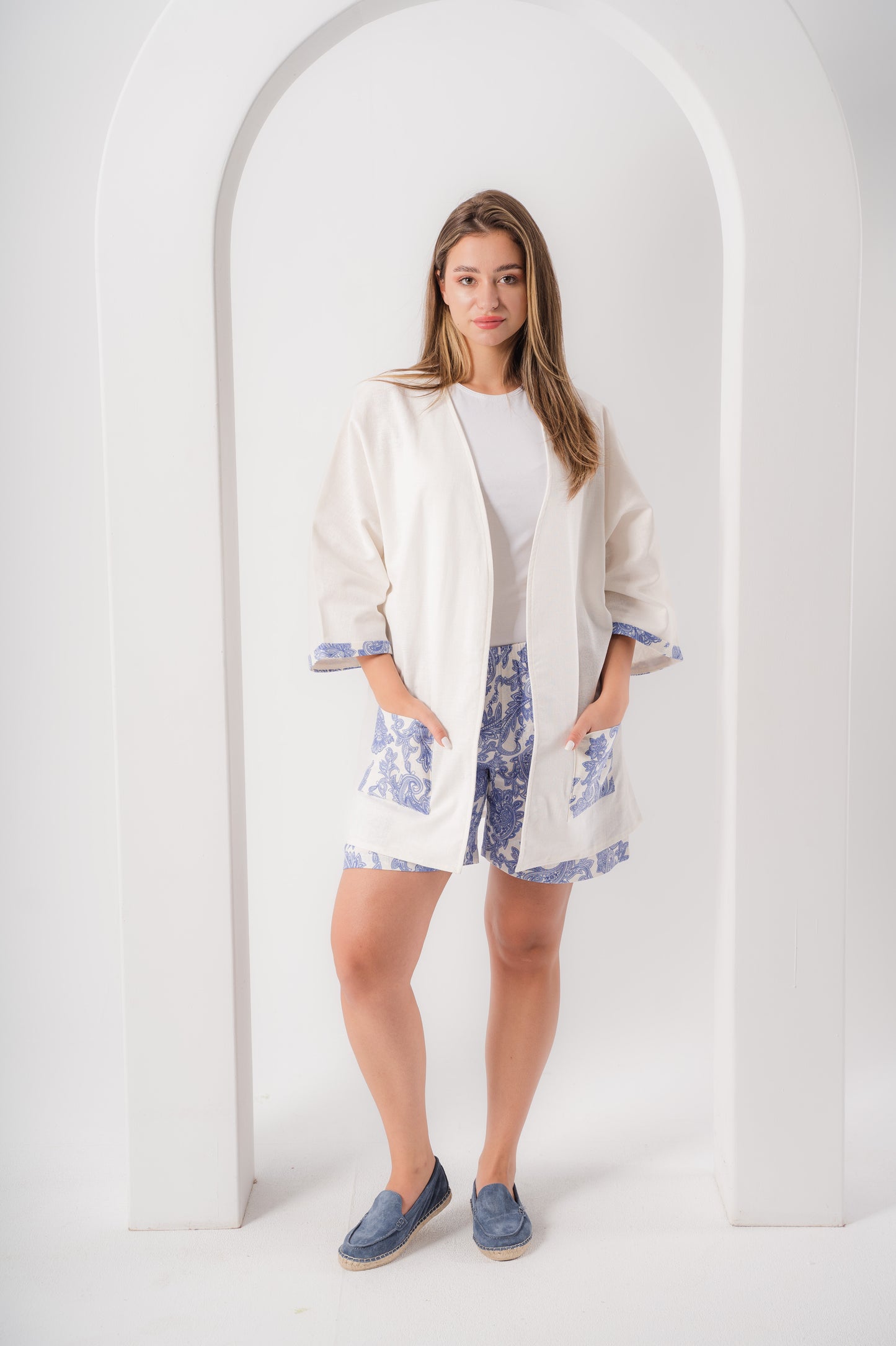 Printed Linen Set| Blue