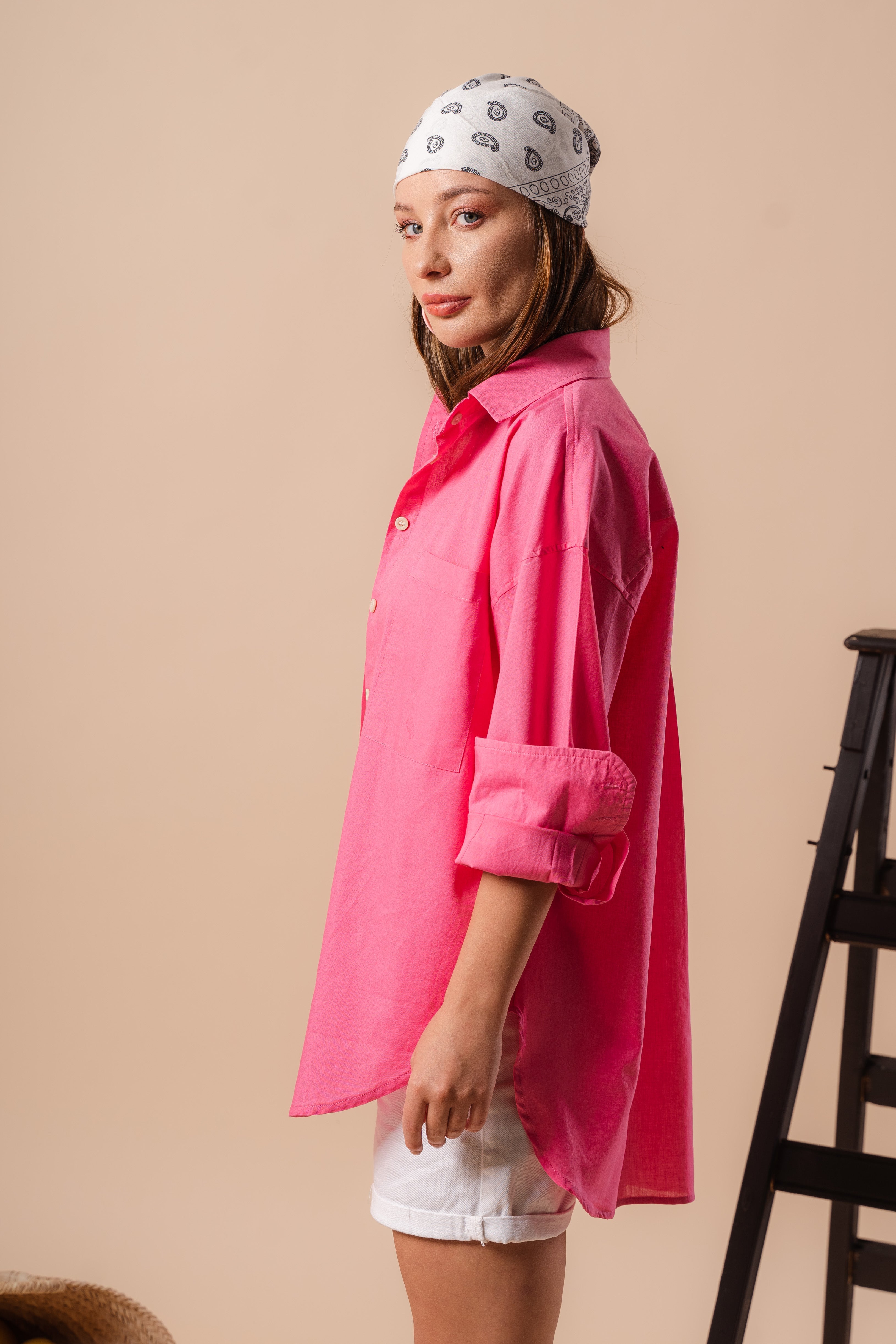 Oversized Basic Shirt l Fuchsia