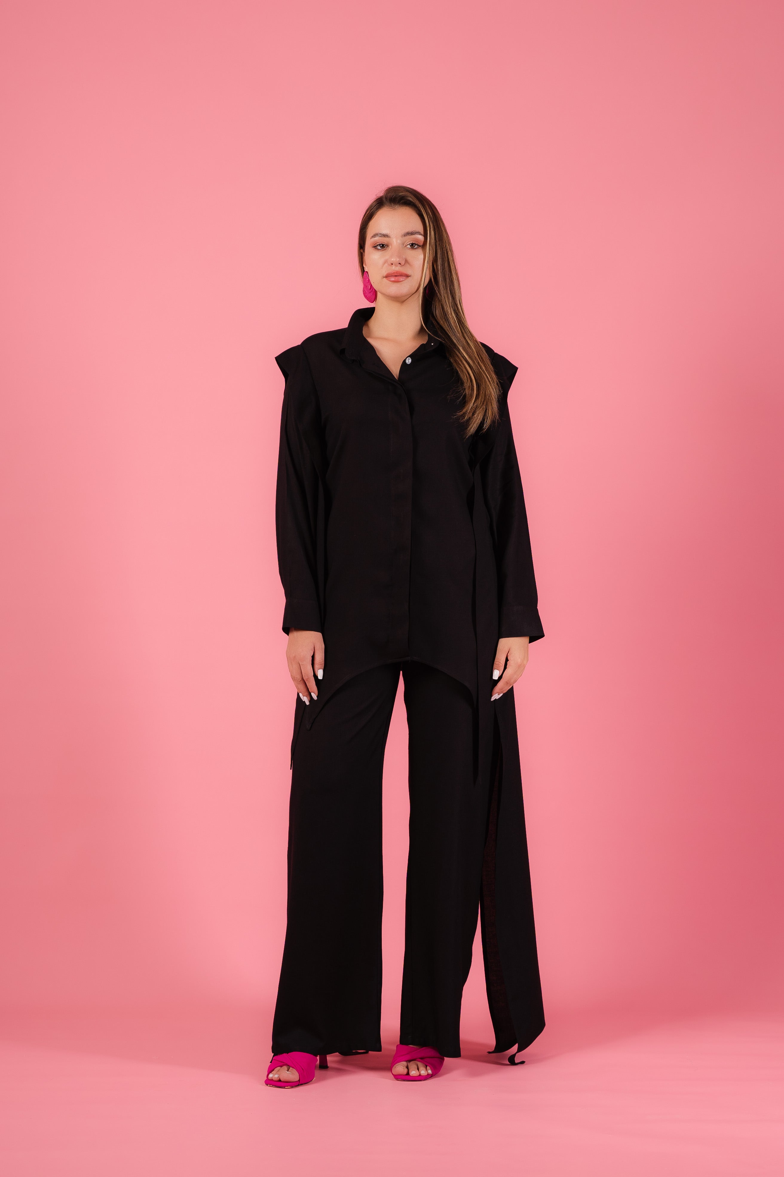 Asymmetrical Shirt Set