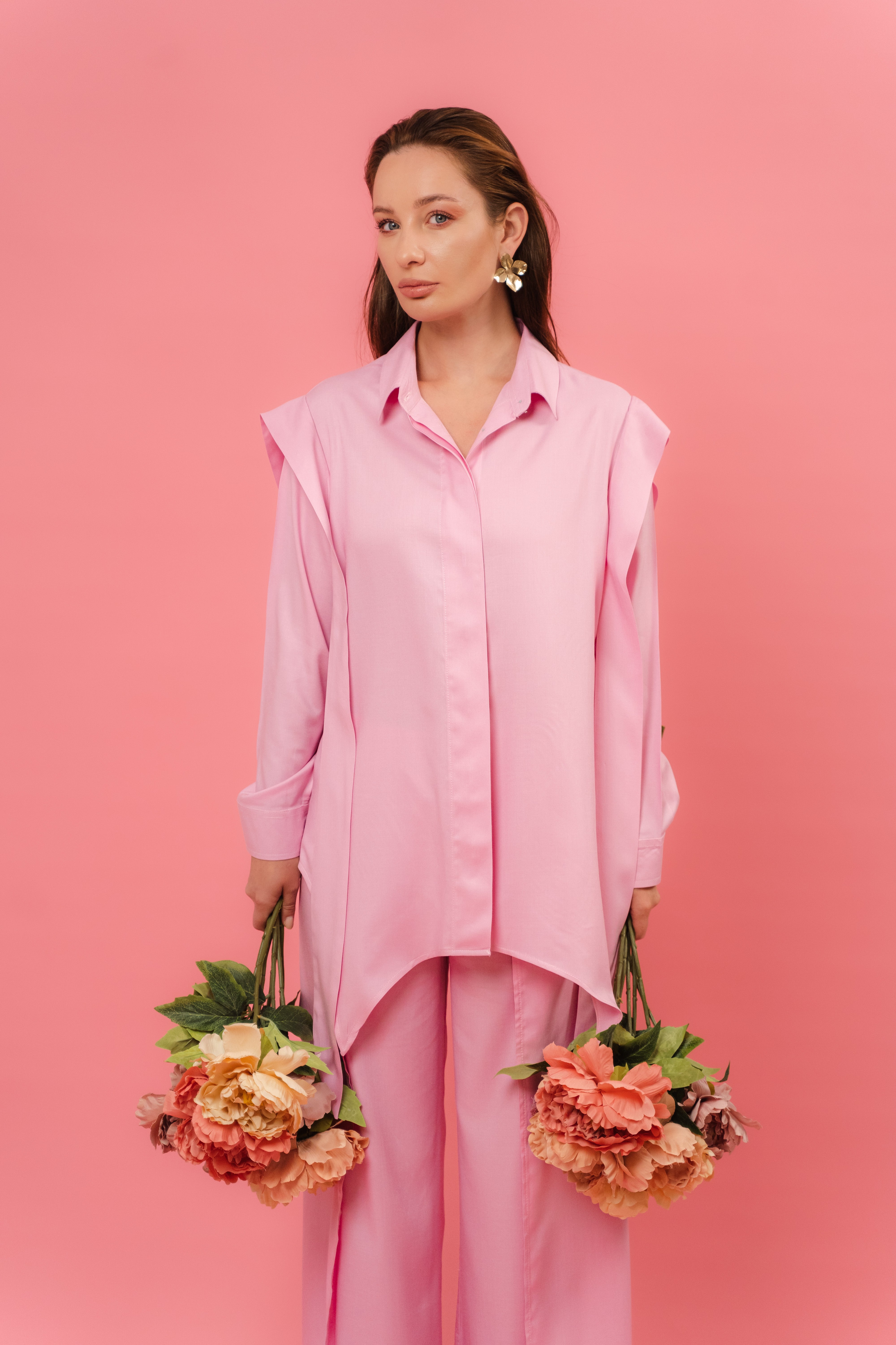 Asymmetrical Shirt Set