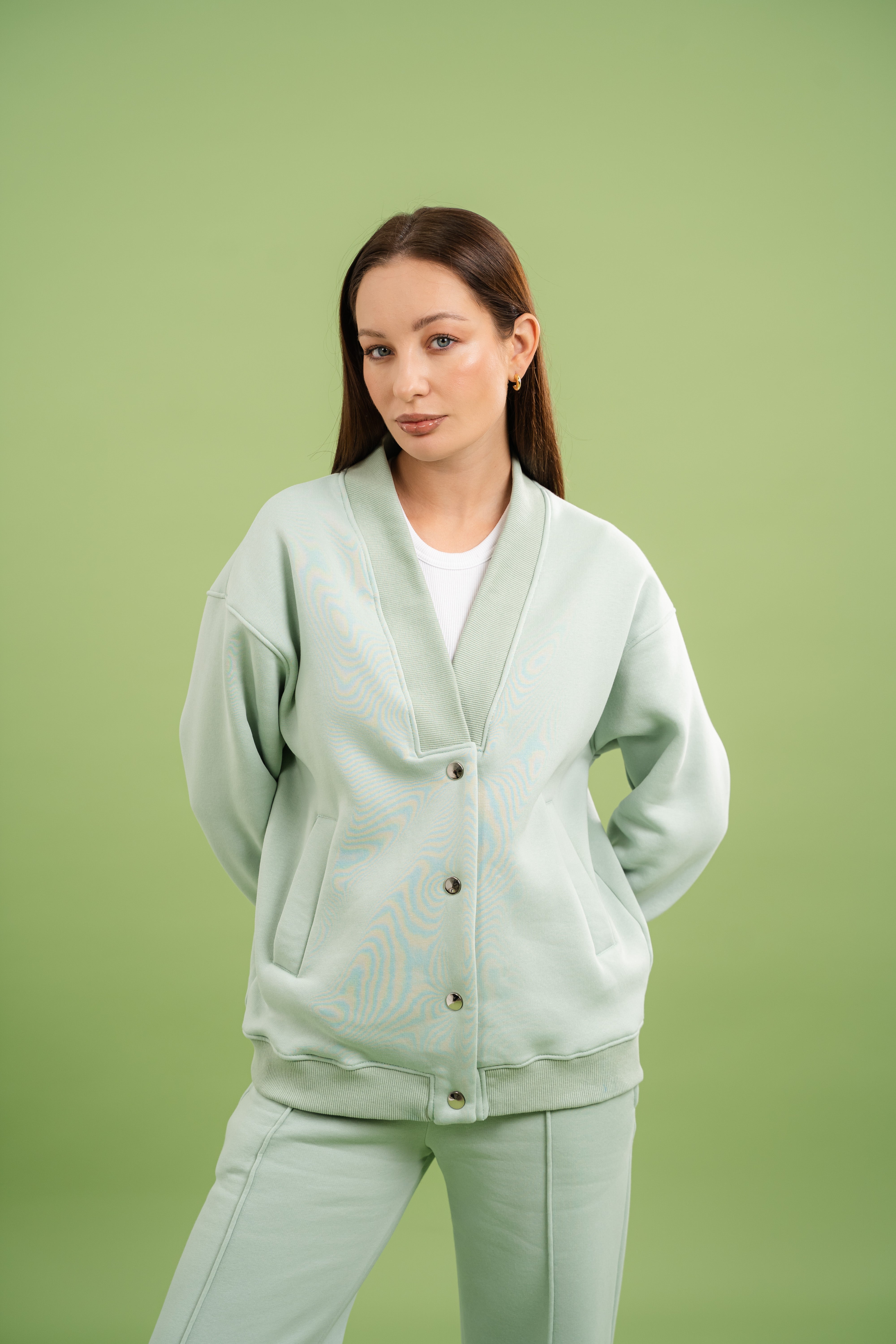 Dropped Shoulder Button Jacket