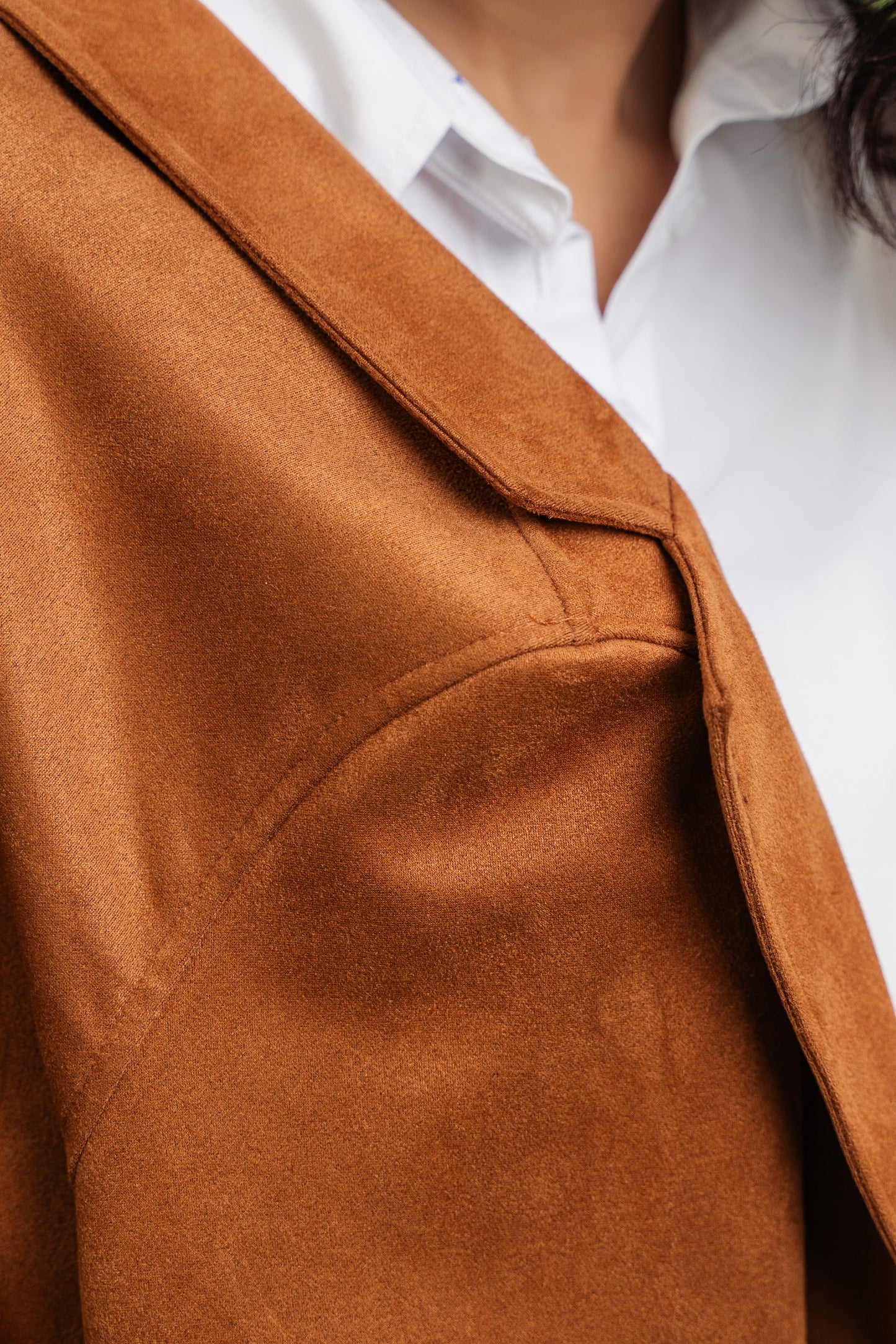Suede Blazer In Camel
