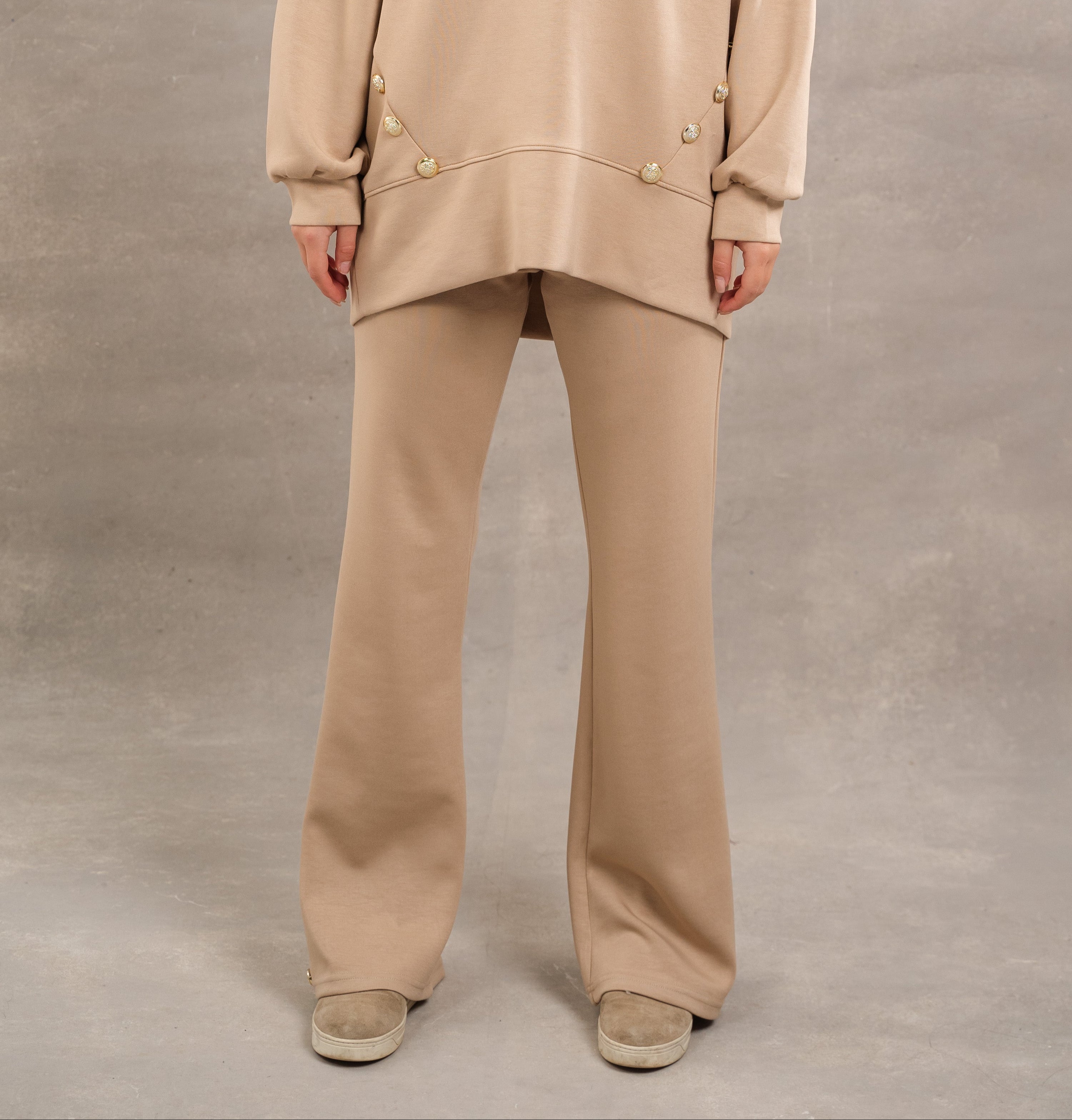 straight Leg Pants In Beige