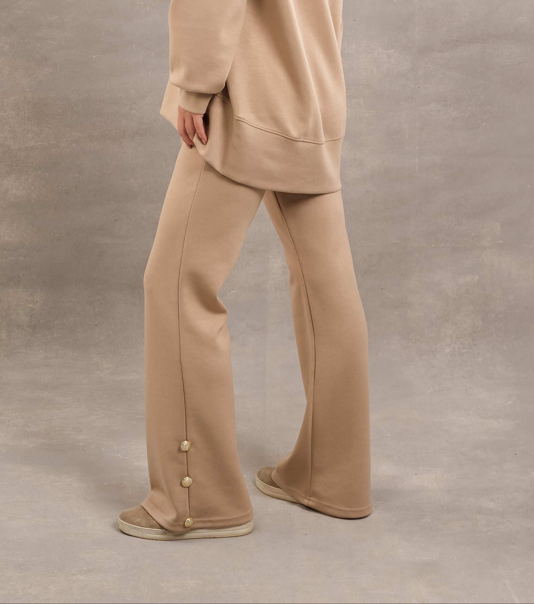 straight Leg Pants In Beige
