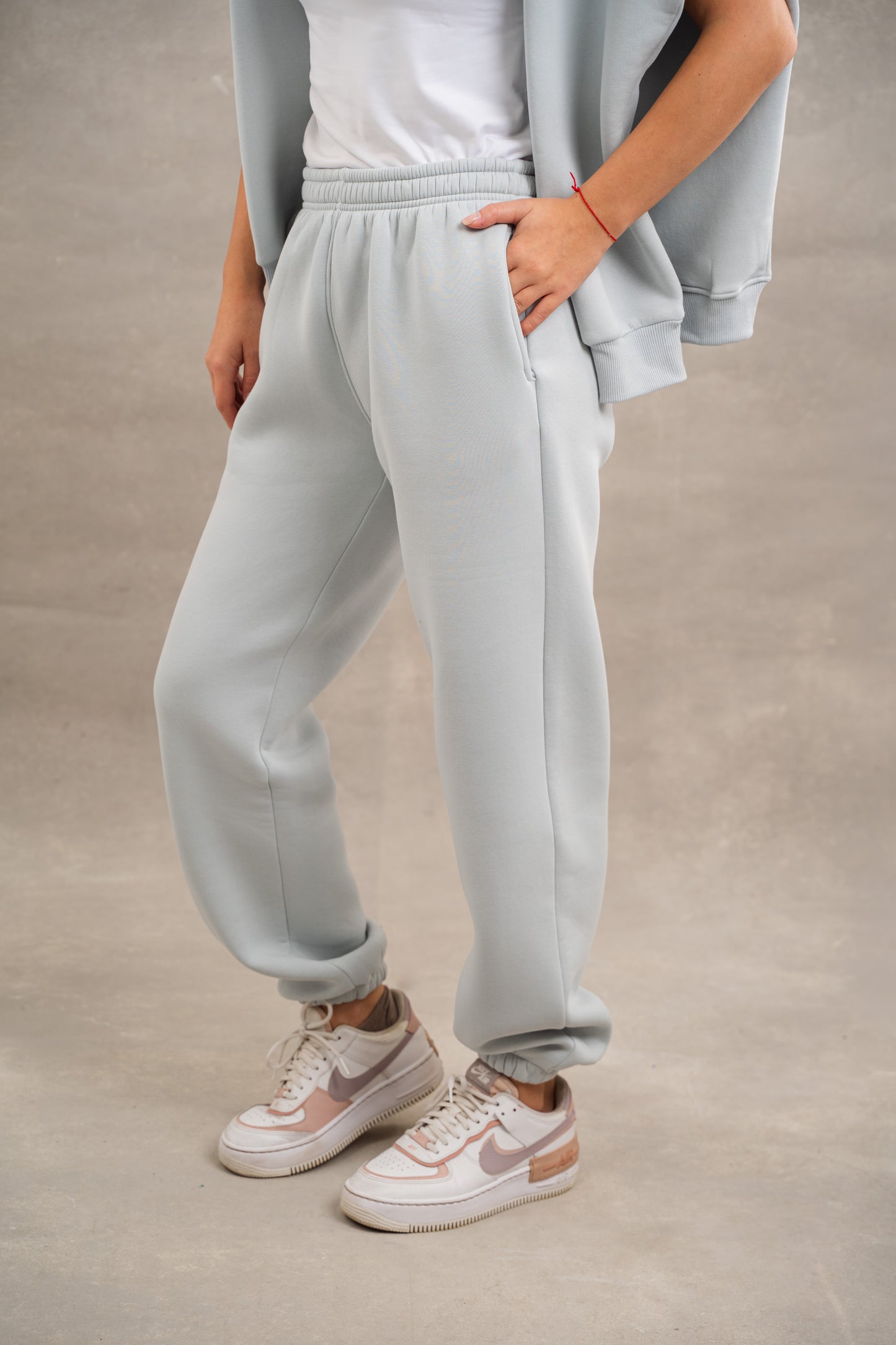 Basic Fleece Sweatpants In Grey
