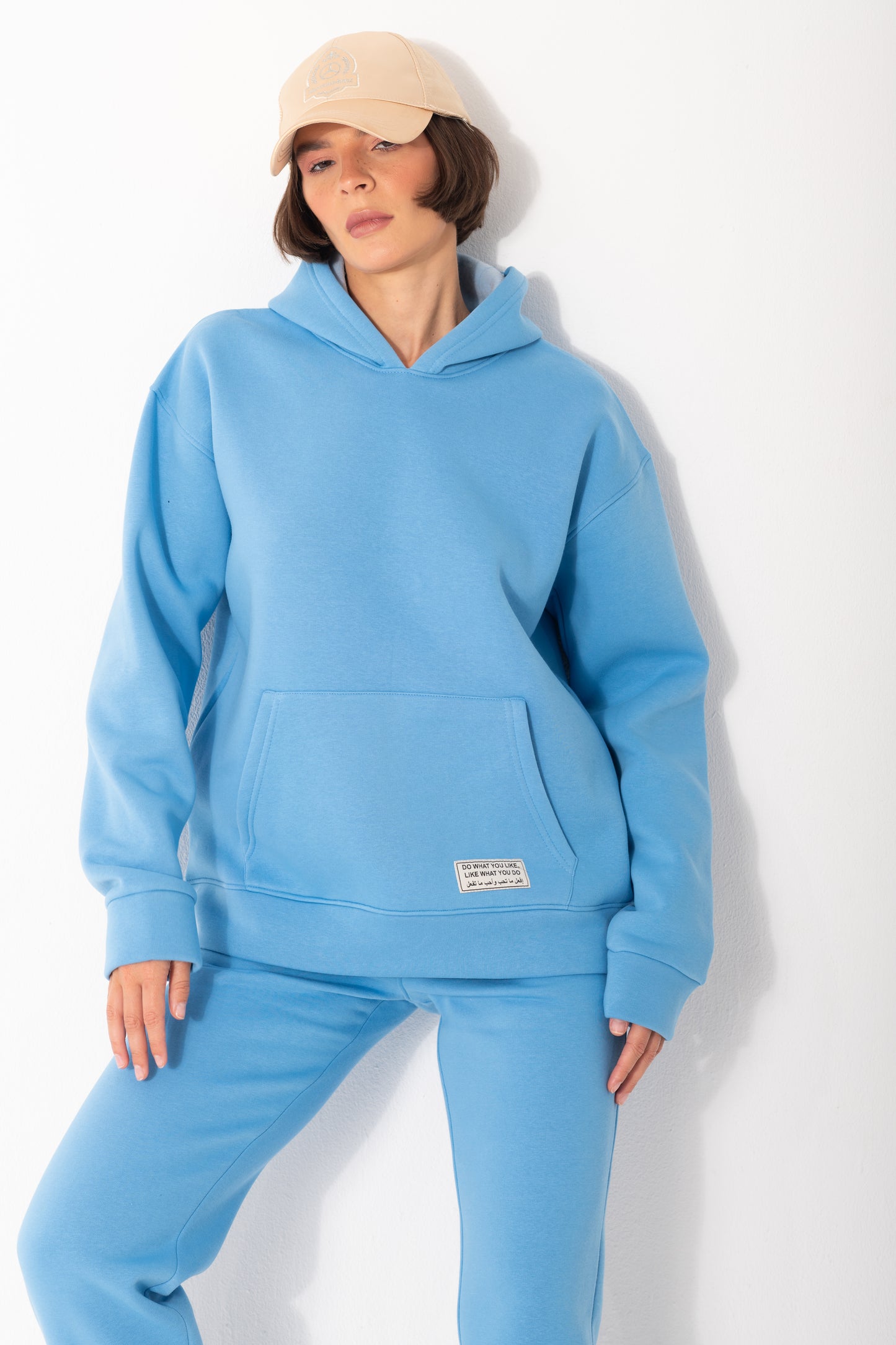 Melton Hoodie In Blue