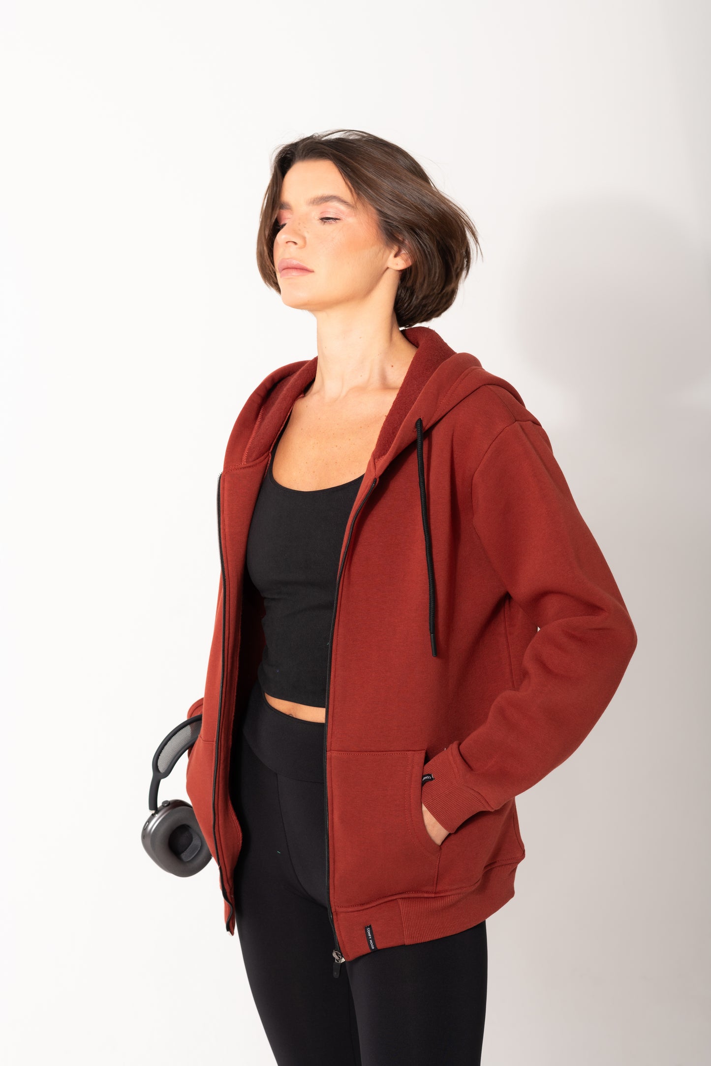 Melton Jacket In Reddish Brown