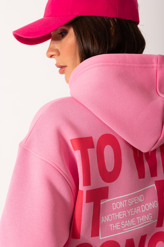 Concern Printed Melton Set In Pink