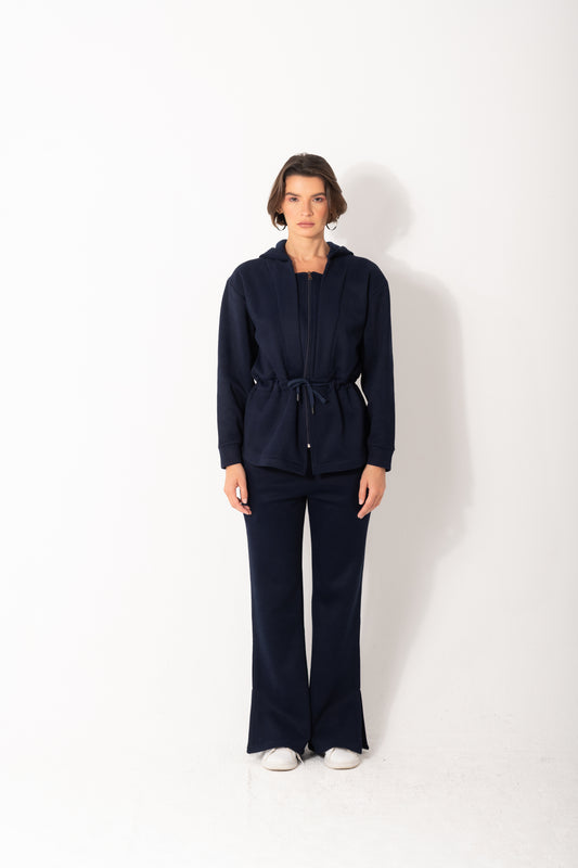 Cinched Waist Set In Navy