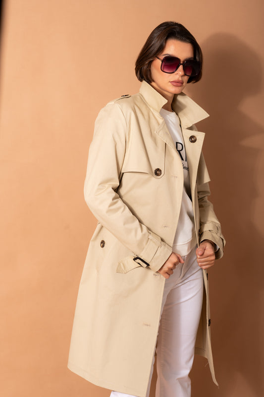 Longline Belted Trench Coat