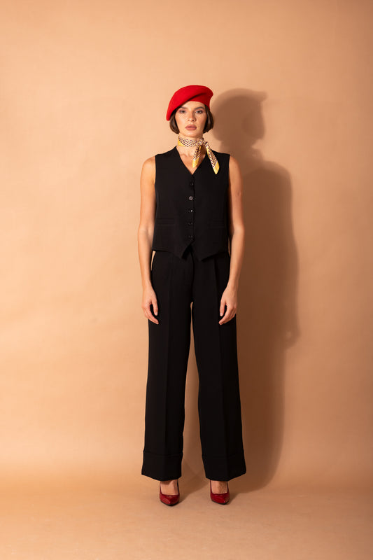 Double Breasted Vest Set