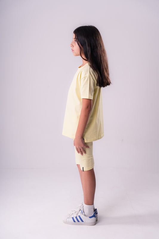 Biker Shorts Set In Yellow