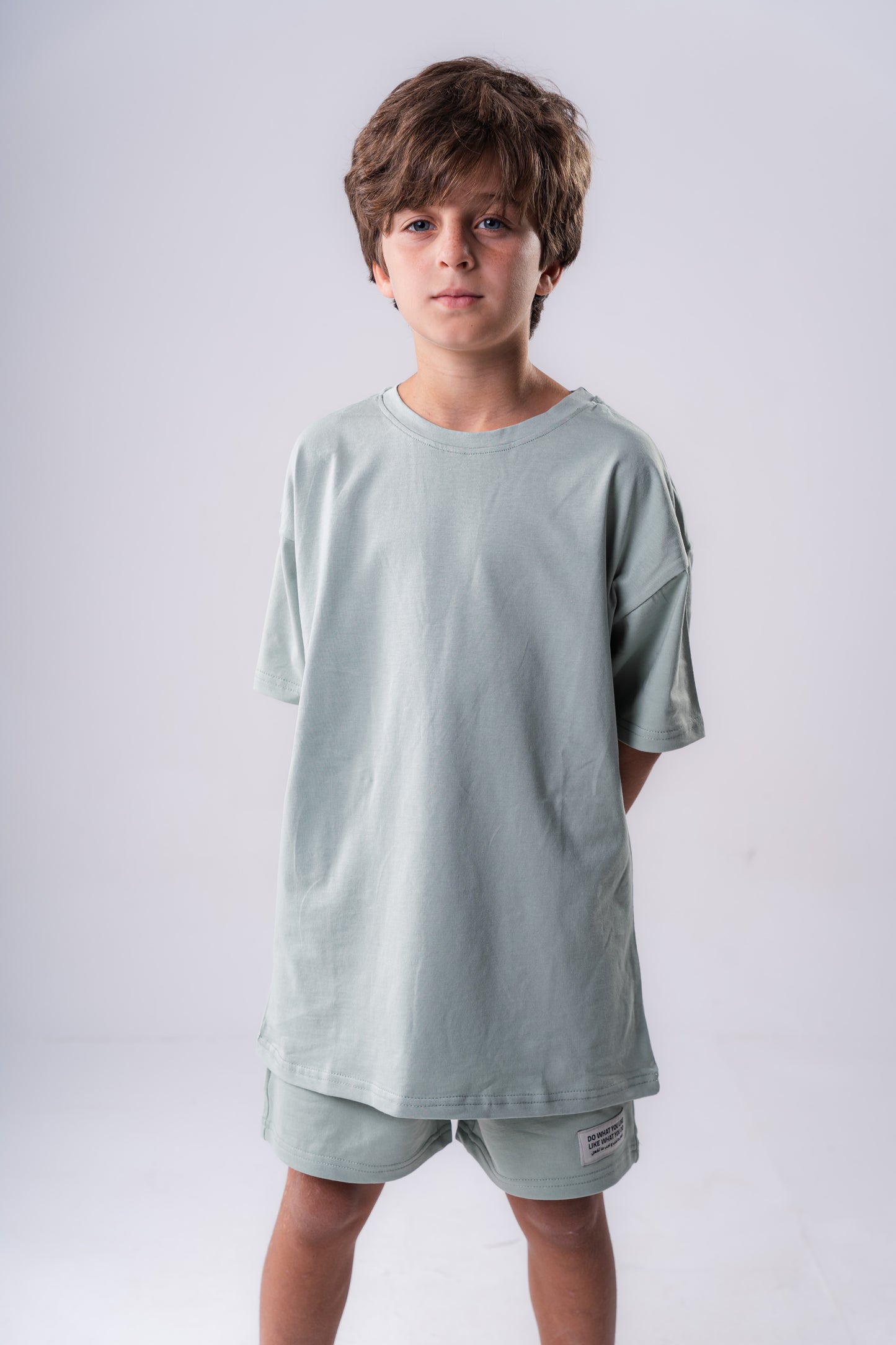 Slogan Short Set|Mint Green