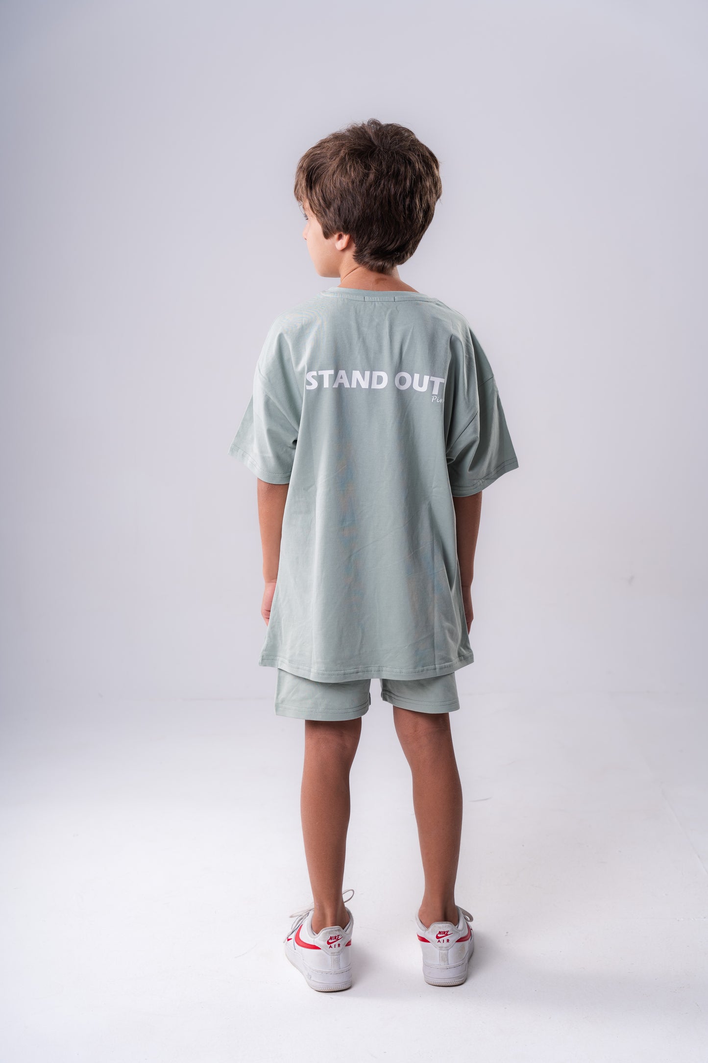 Slogan Short Set|Mint Green