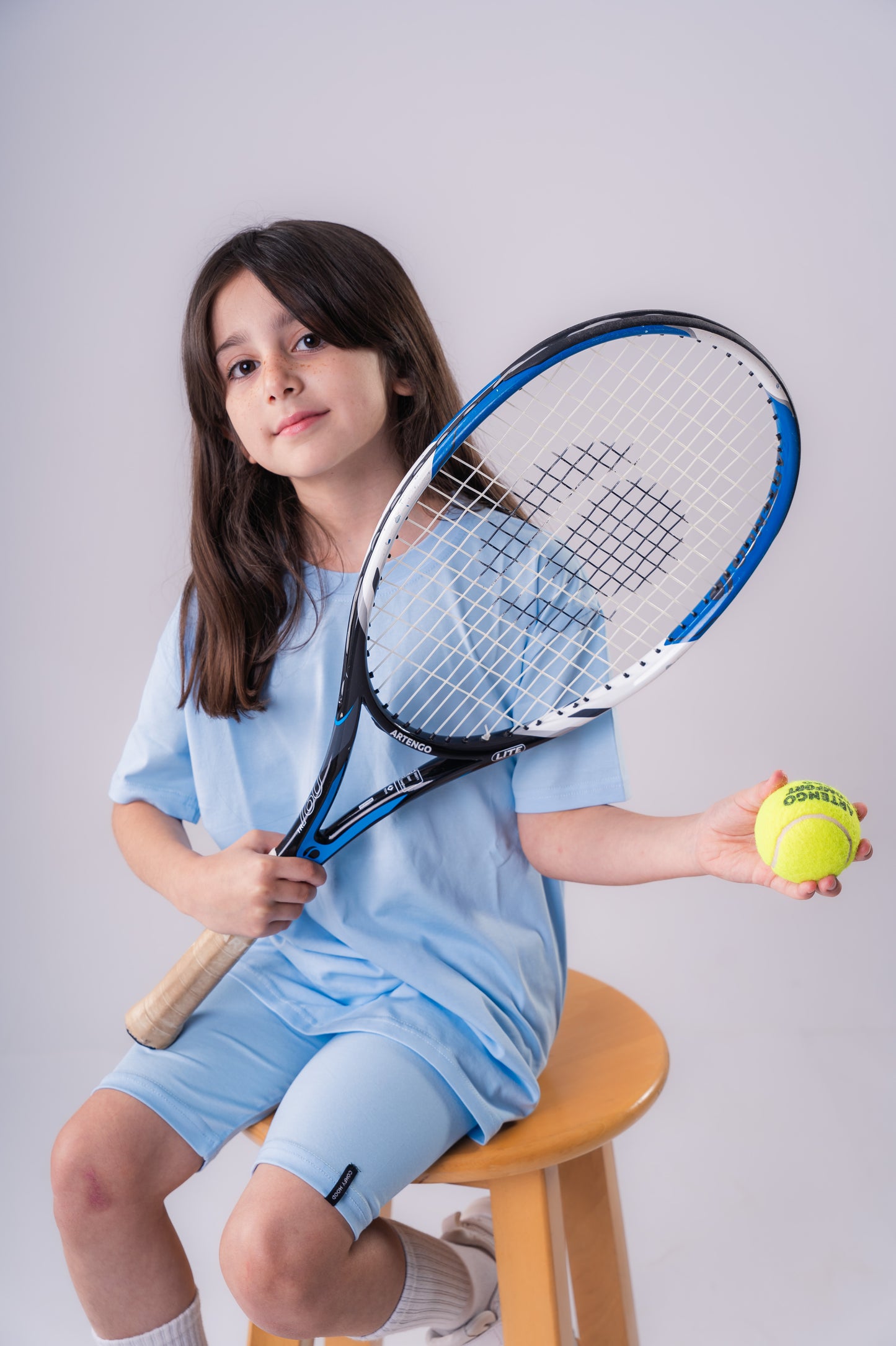 Biker Shorts Set In Baby Blue